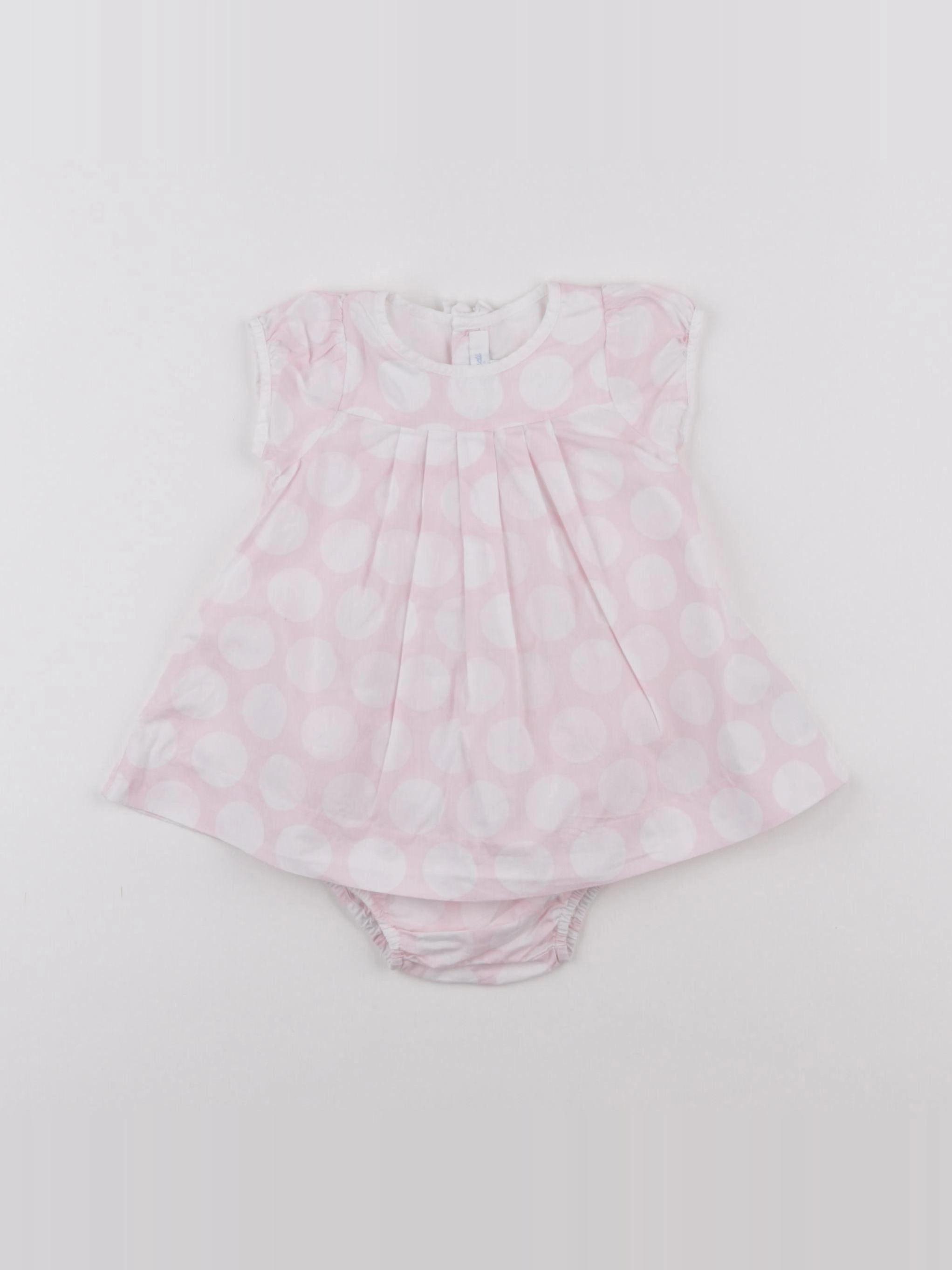 Jacadi - robe blanc, rose - 3 mois