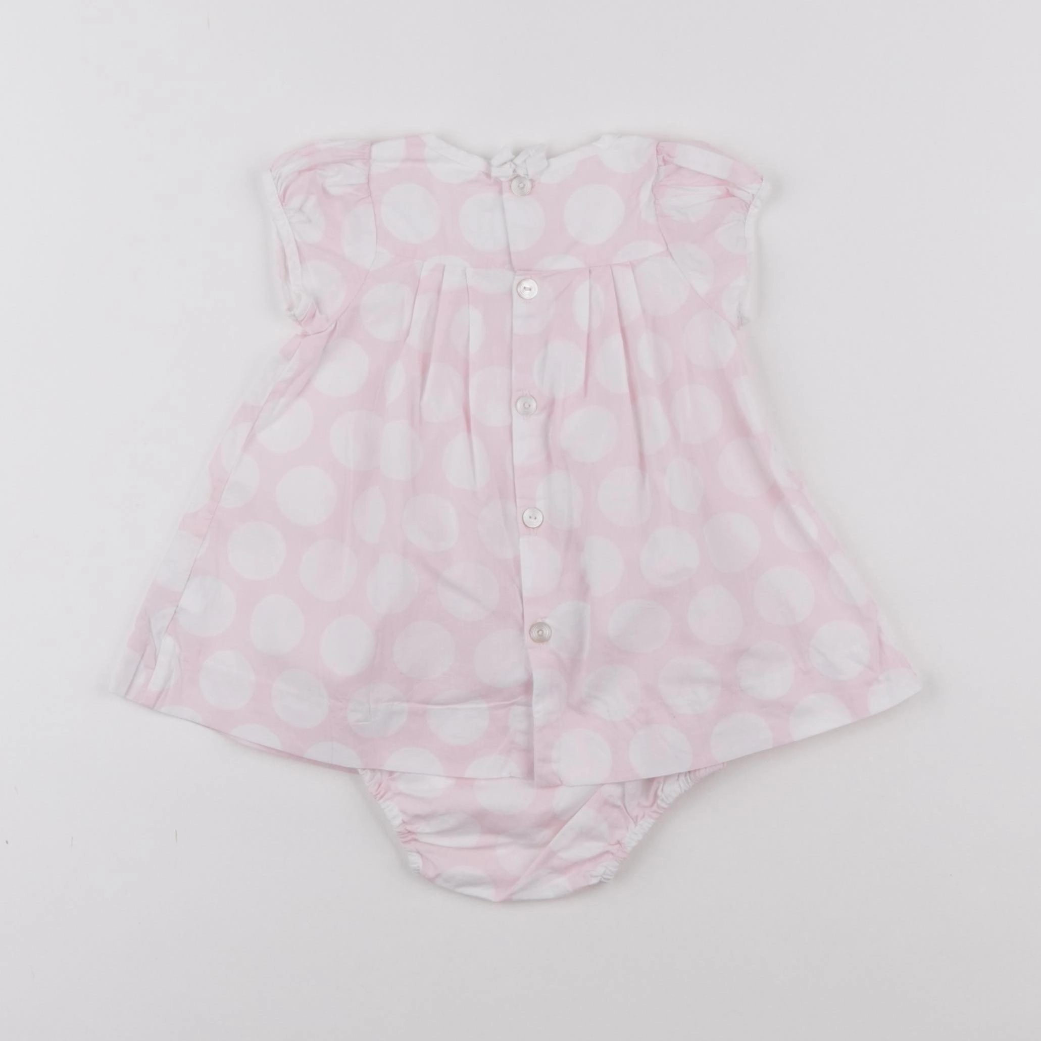 Jacadi - robe blanc, rose - 3 mois