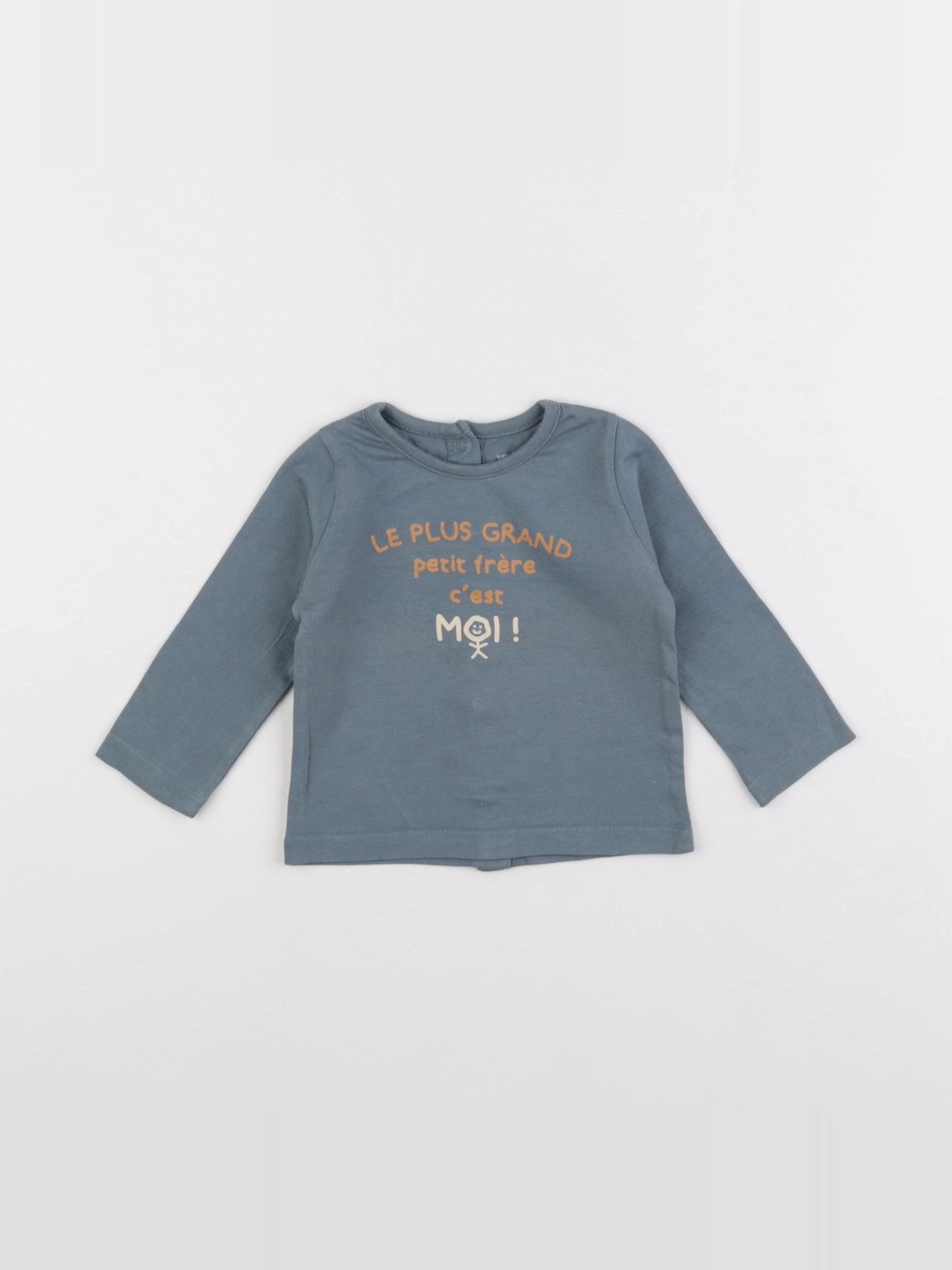 Vertbaudet - tee-shirt bleu - 6 mois
