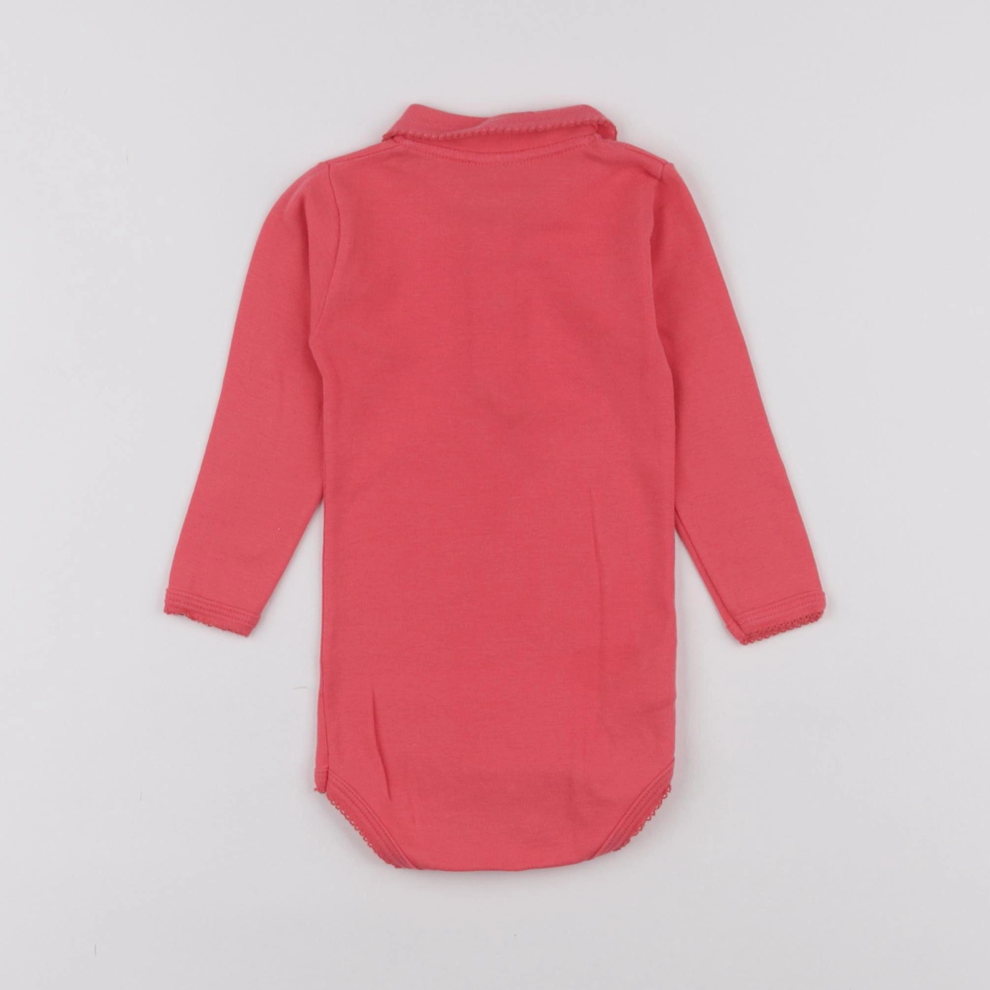 Petit Bateau - body à col rose - 6 mois