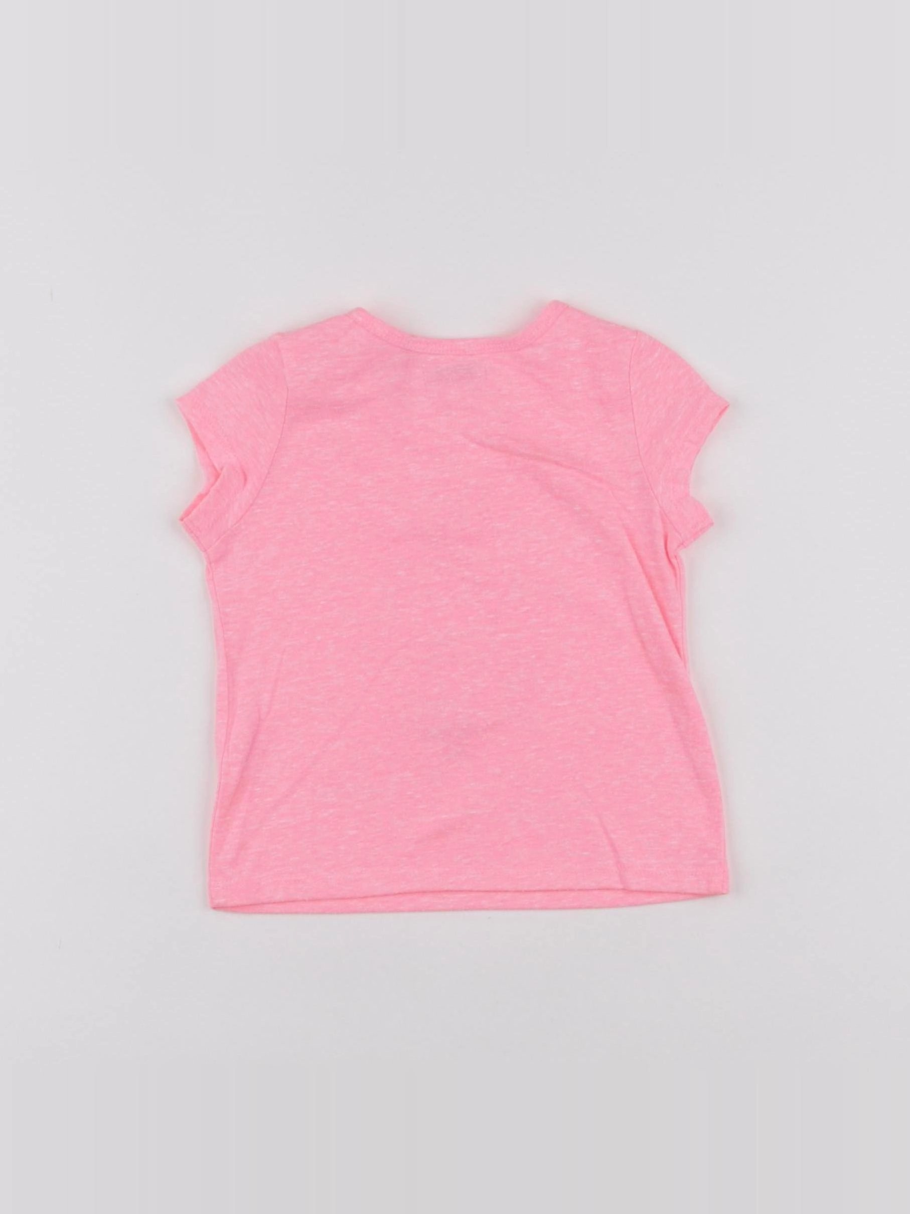 IKKS - tee-shirt rose fluo - 6 mois
