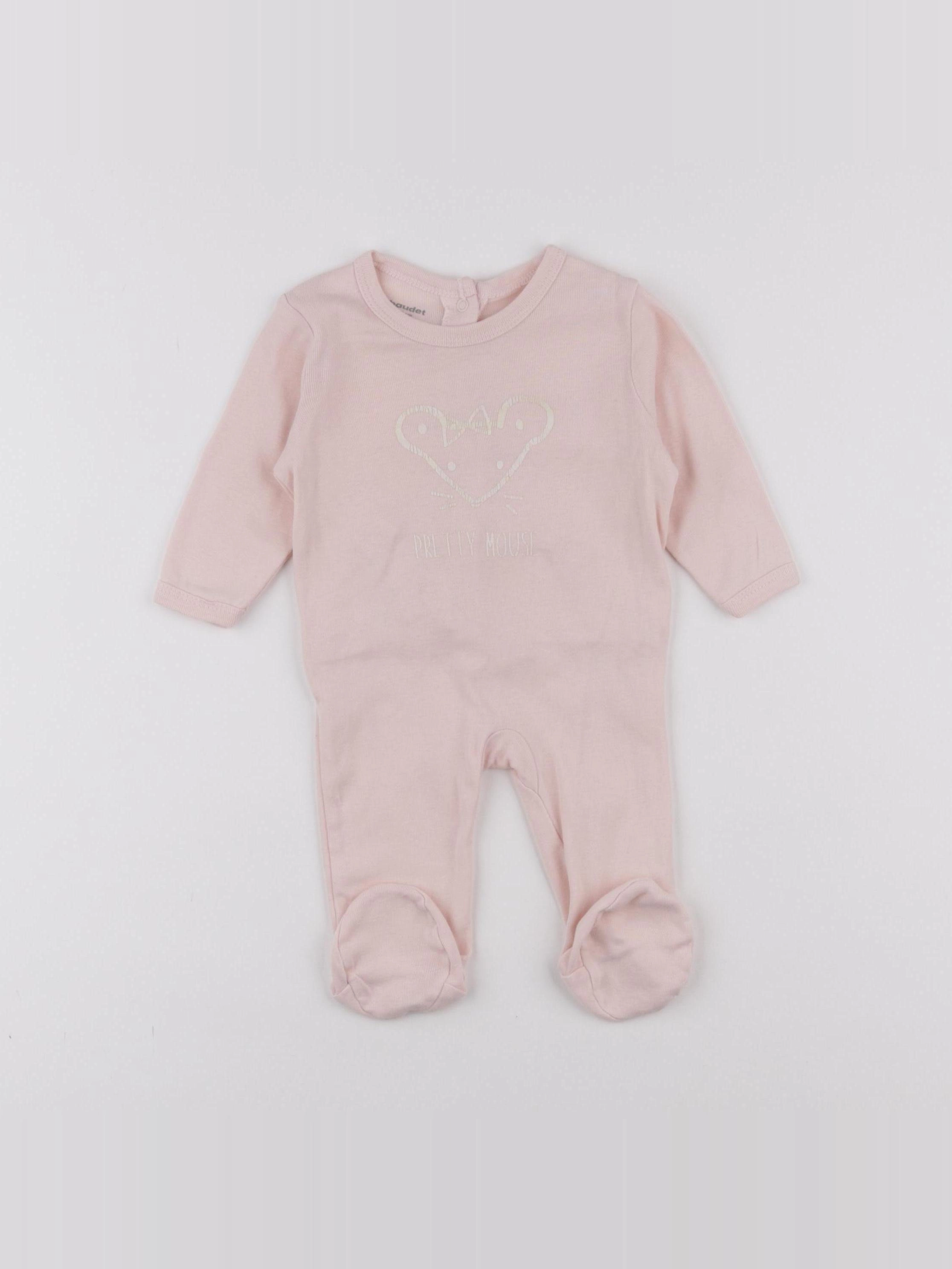 Vertbaudet - pyjama coton rose - 3 mois