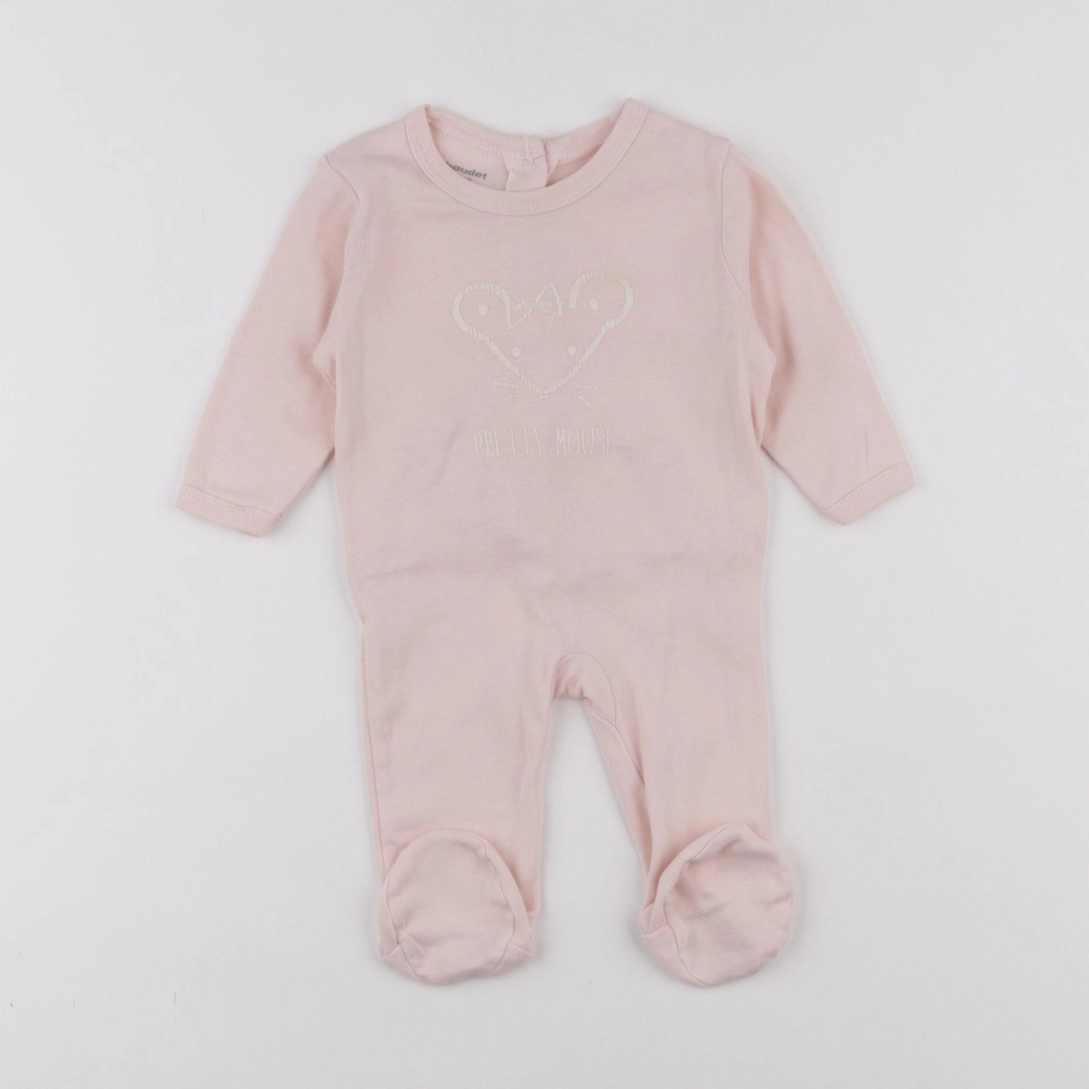 Vertbaudet - pyjama coton rose - 3 mois