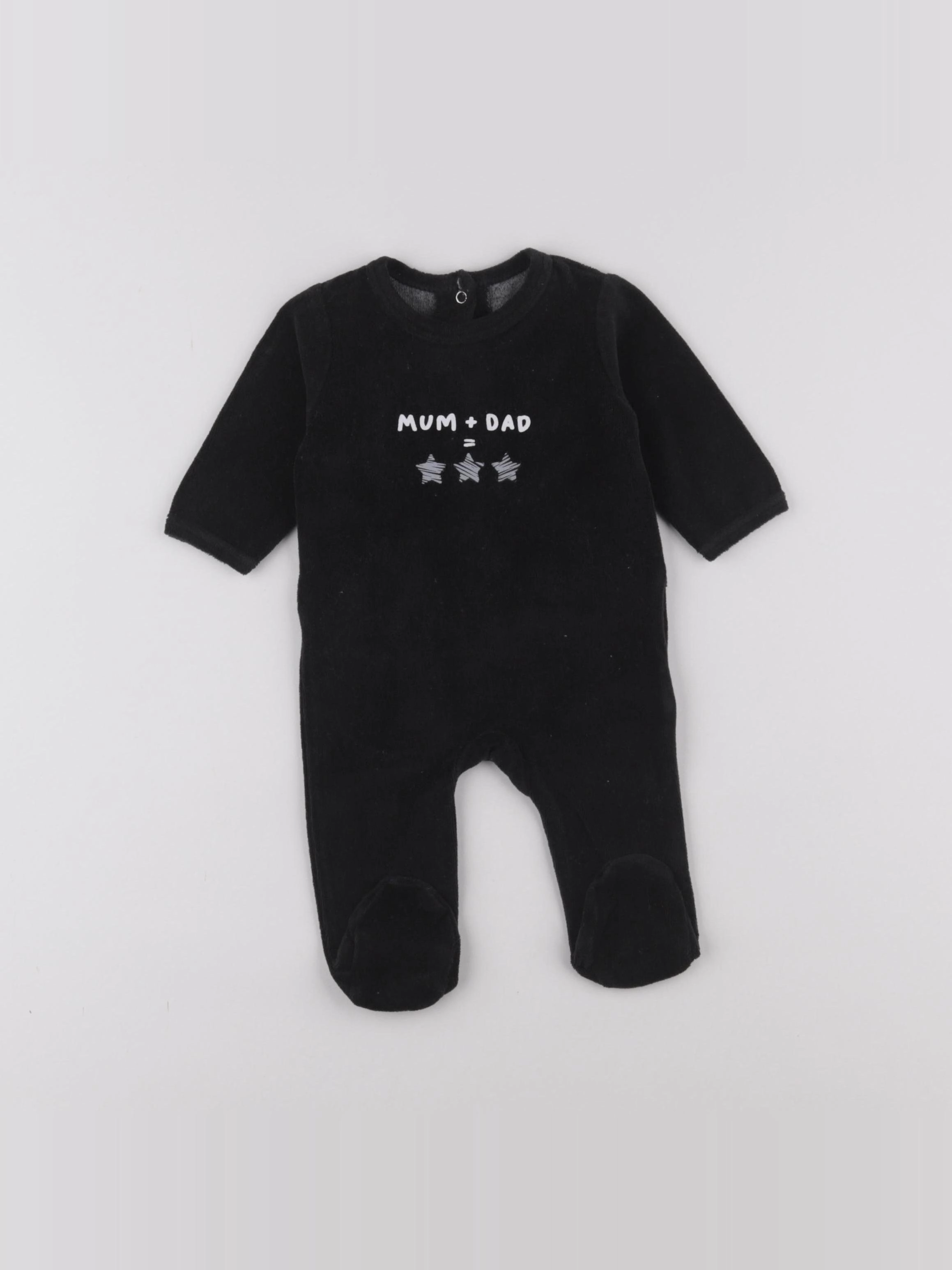 Vertbaudet - pyjama velours noir - 3 mois