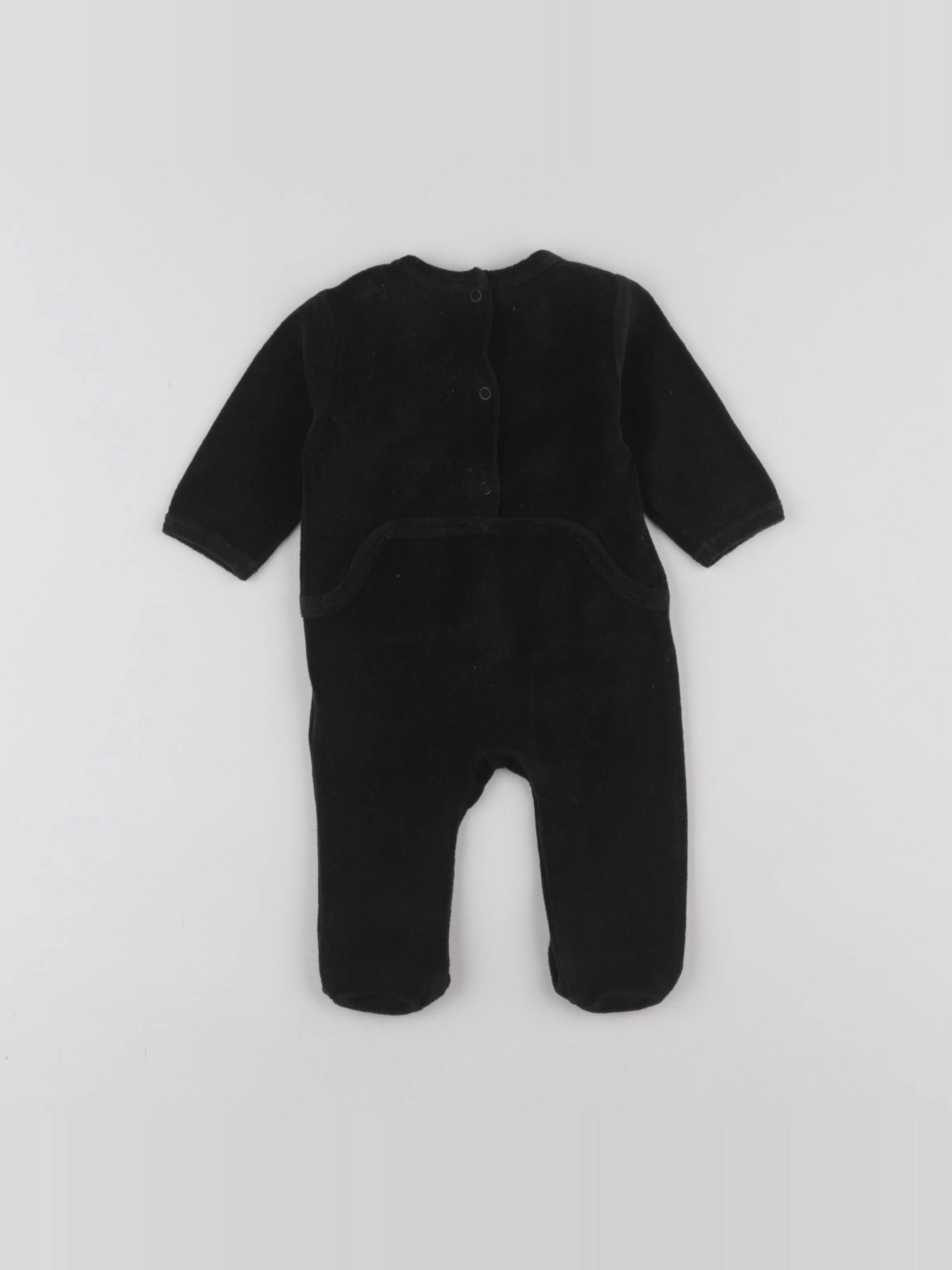 Vertbaudet - pyjama velours noir - 3 mois