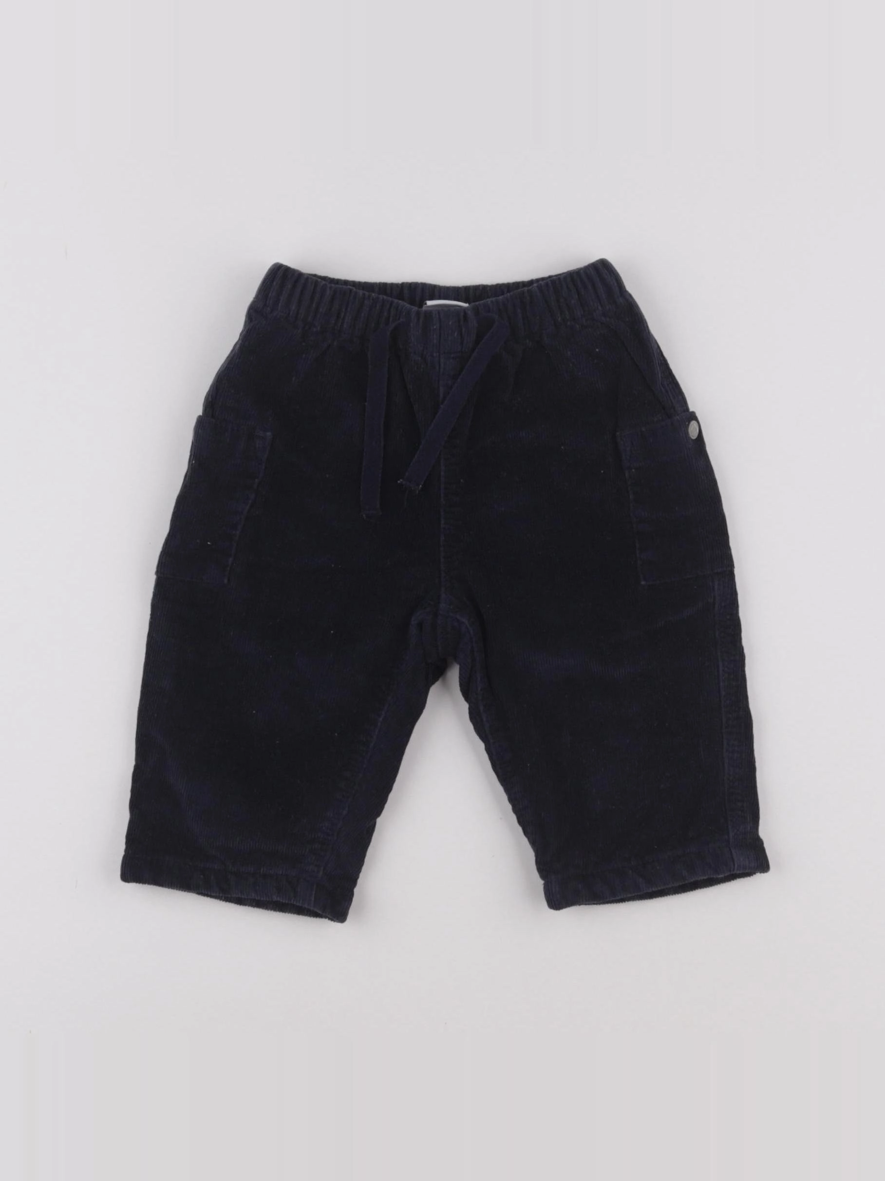 Petit Bateau - pantalon doublé bleu - 6 mois