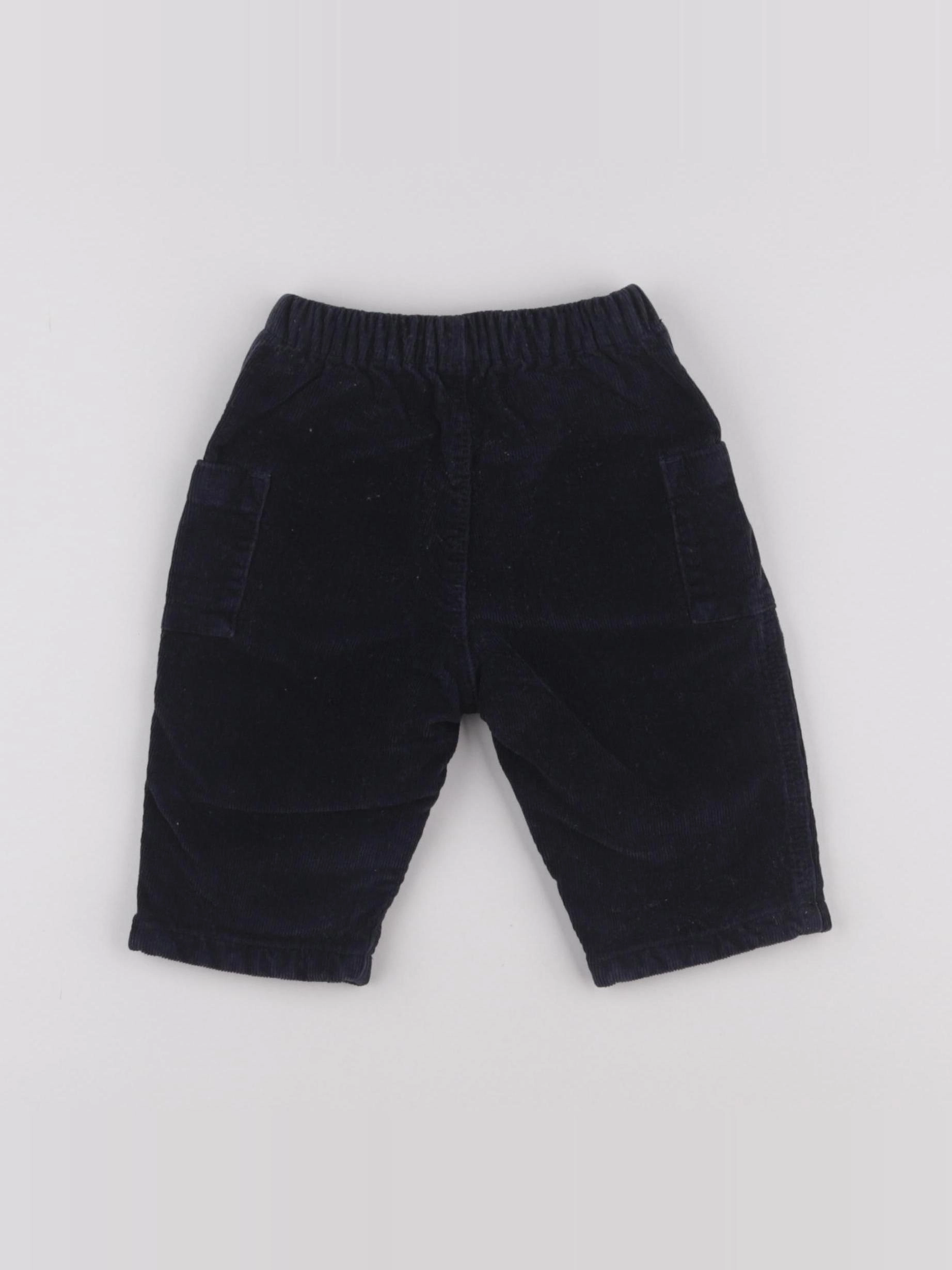 Petit Bateau - pantalon doublé bleu - 6 mois