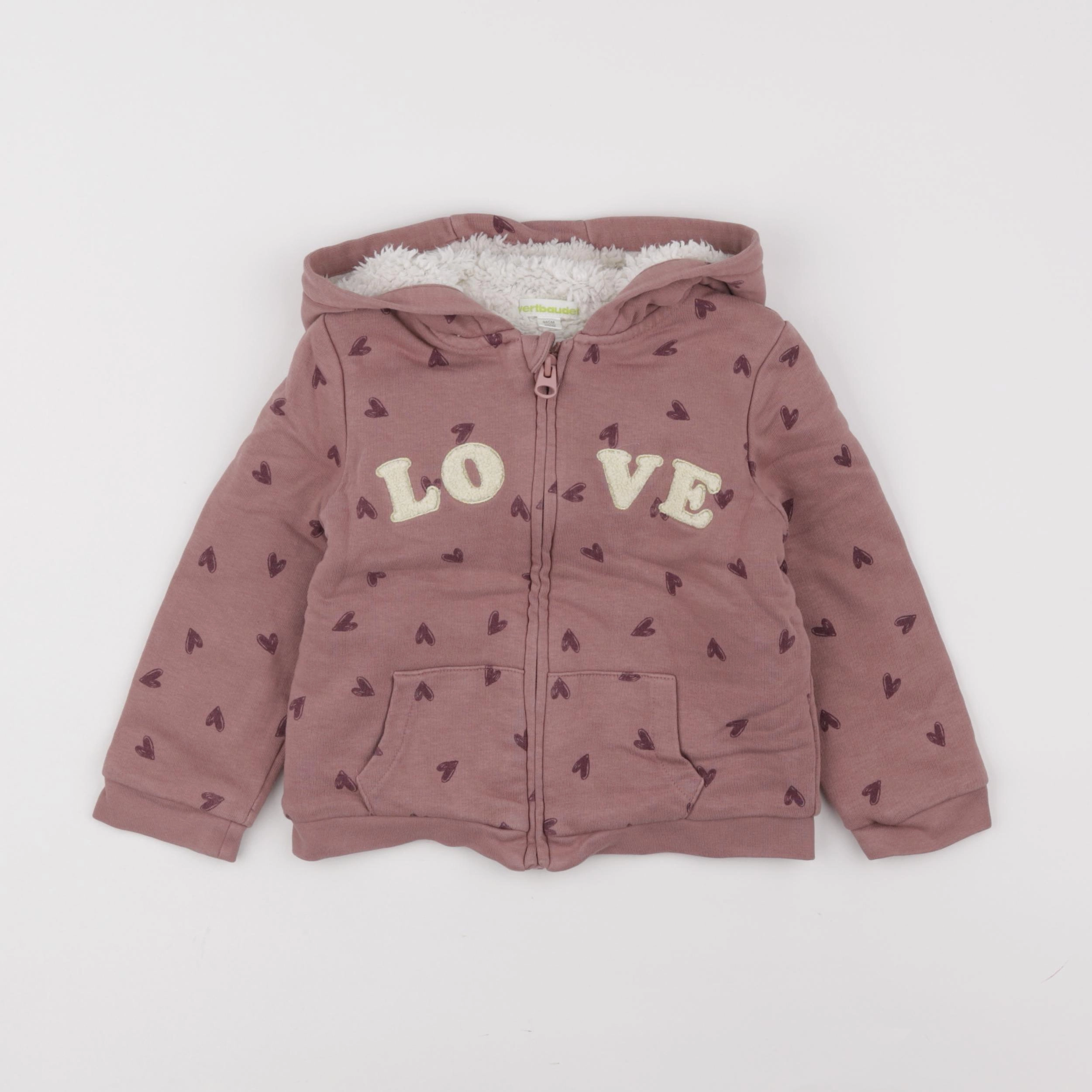 Vertbaudet - sweat rose - 3 ans