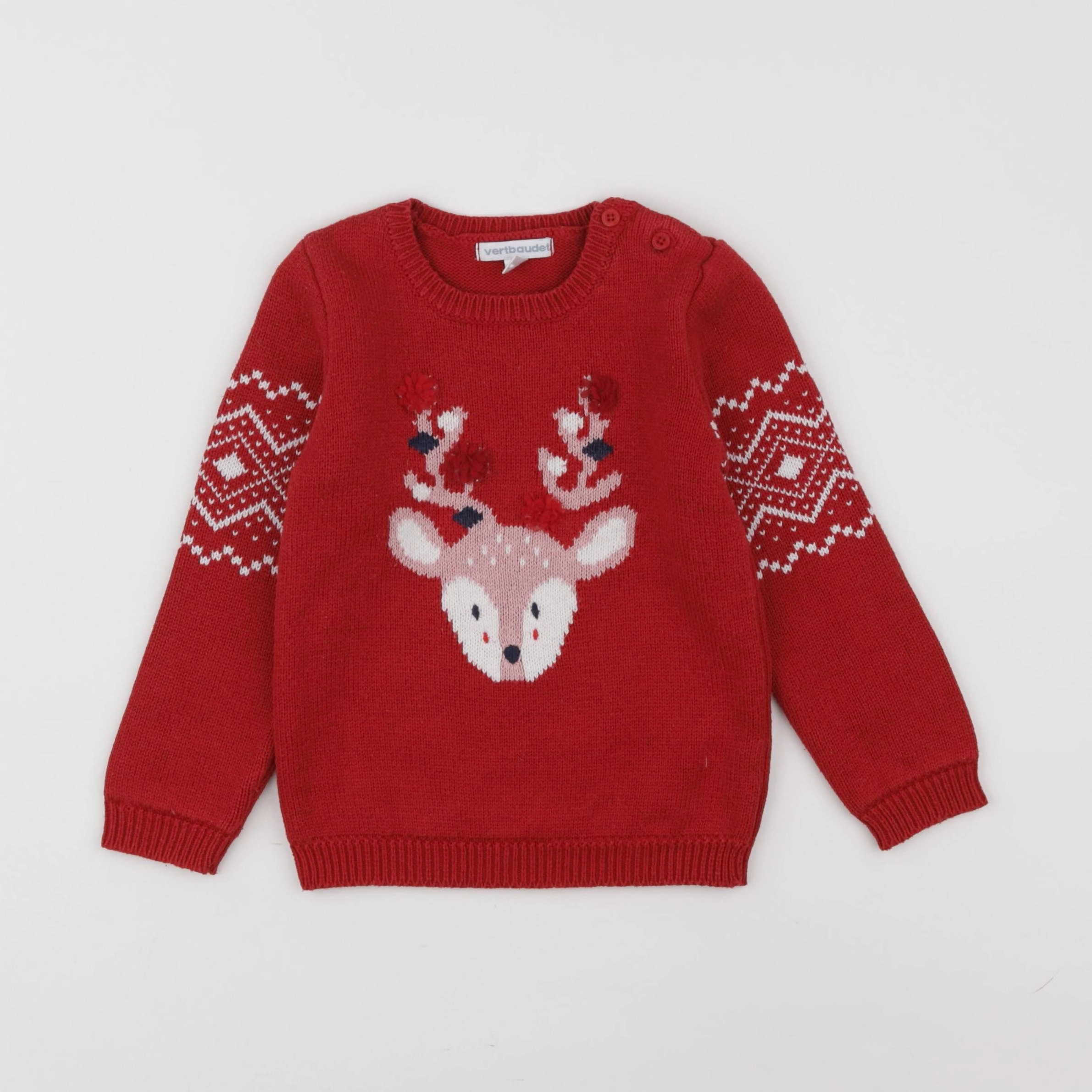 Vertbaudet - pull rouge - 3 ans