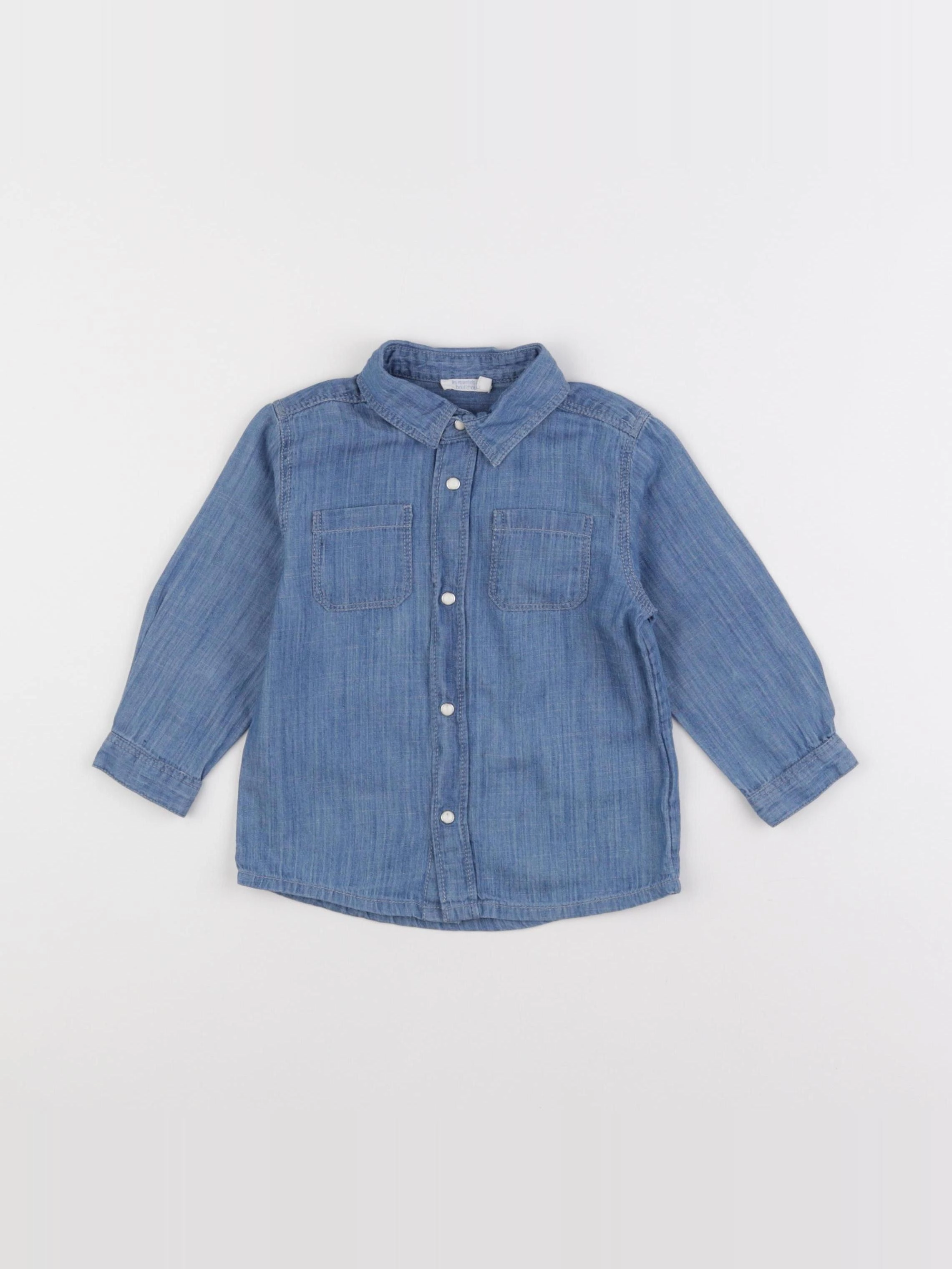Boutchou - chemise bleu - 18 mois