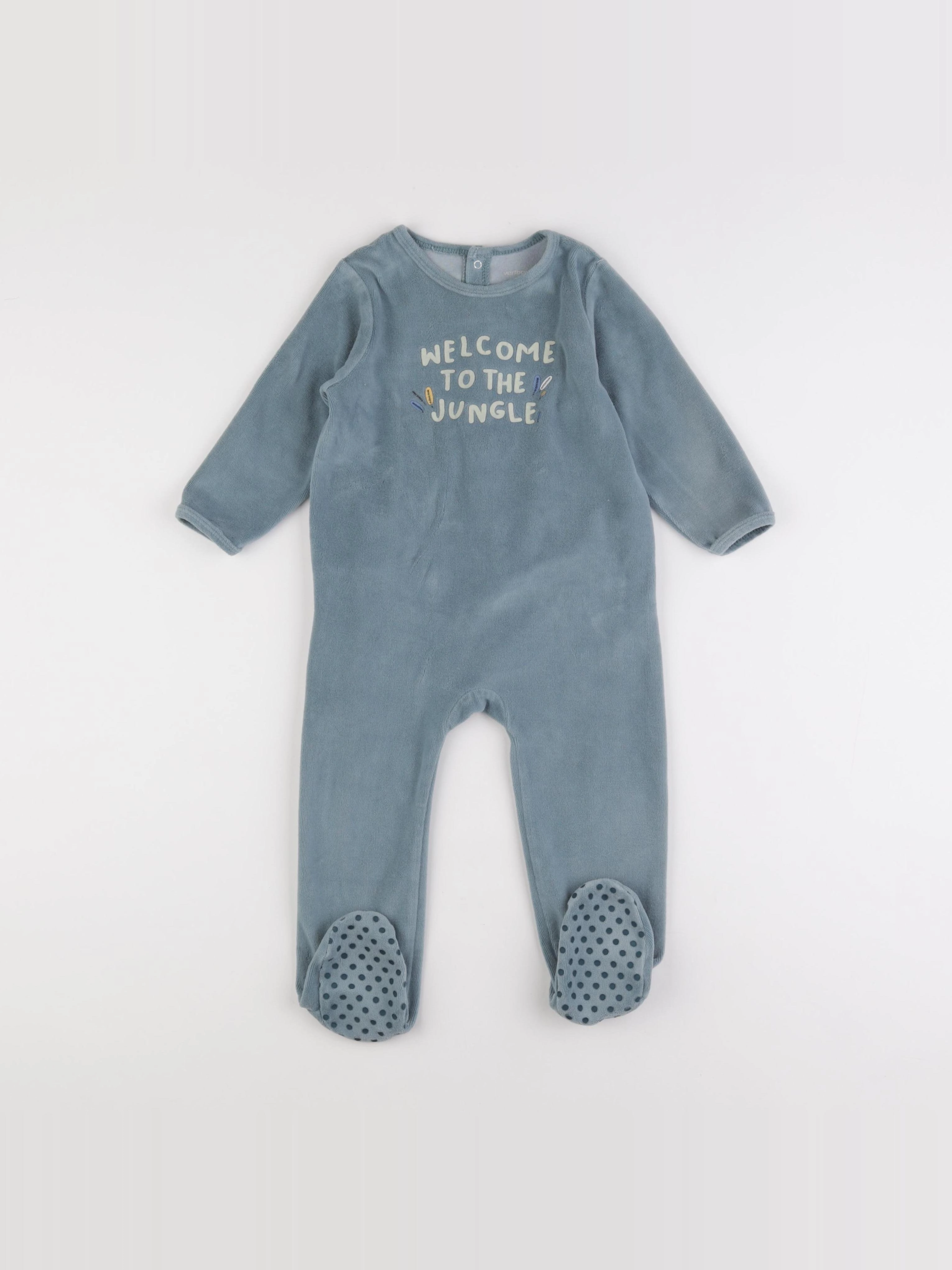 Vertbaudet - pyjama velours bleu - 2 ans