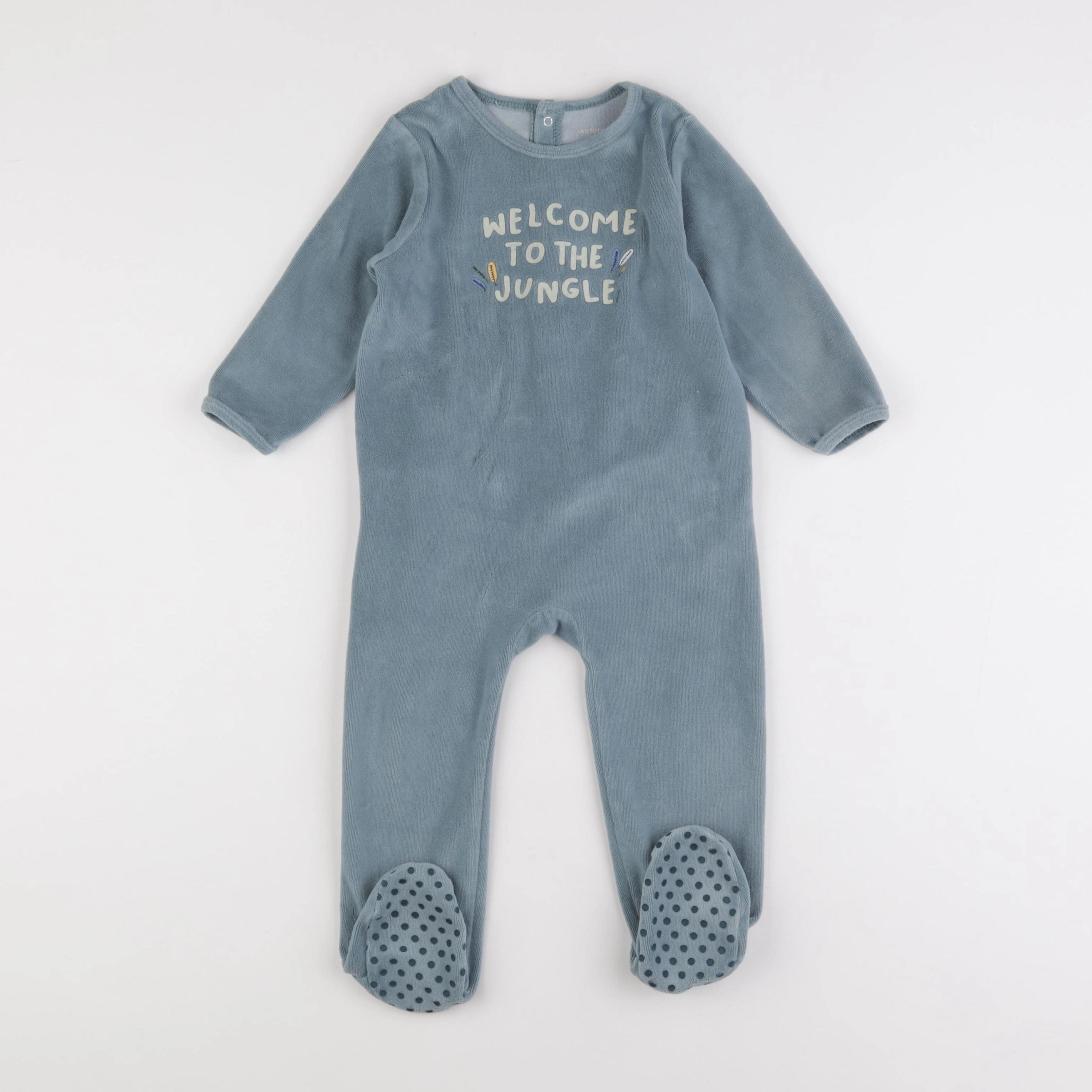 Vertbaudet - pyjama velours bleu - 2 ans