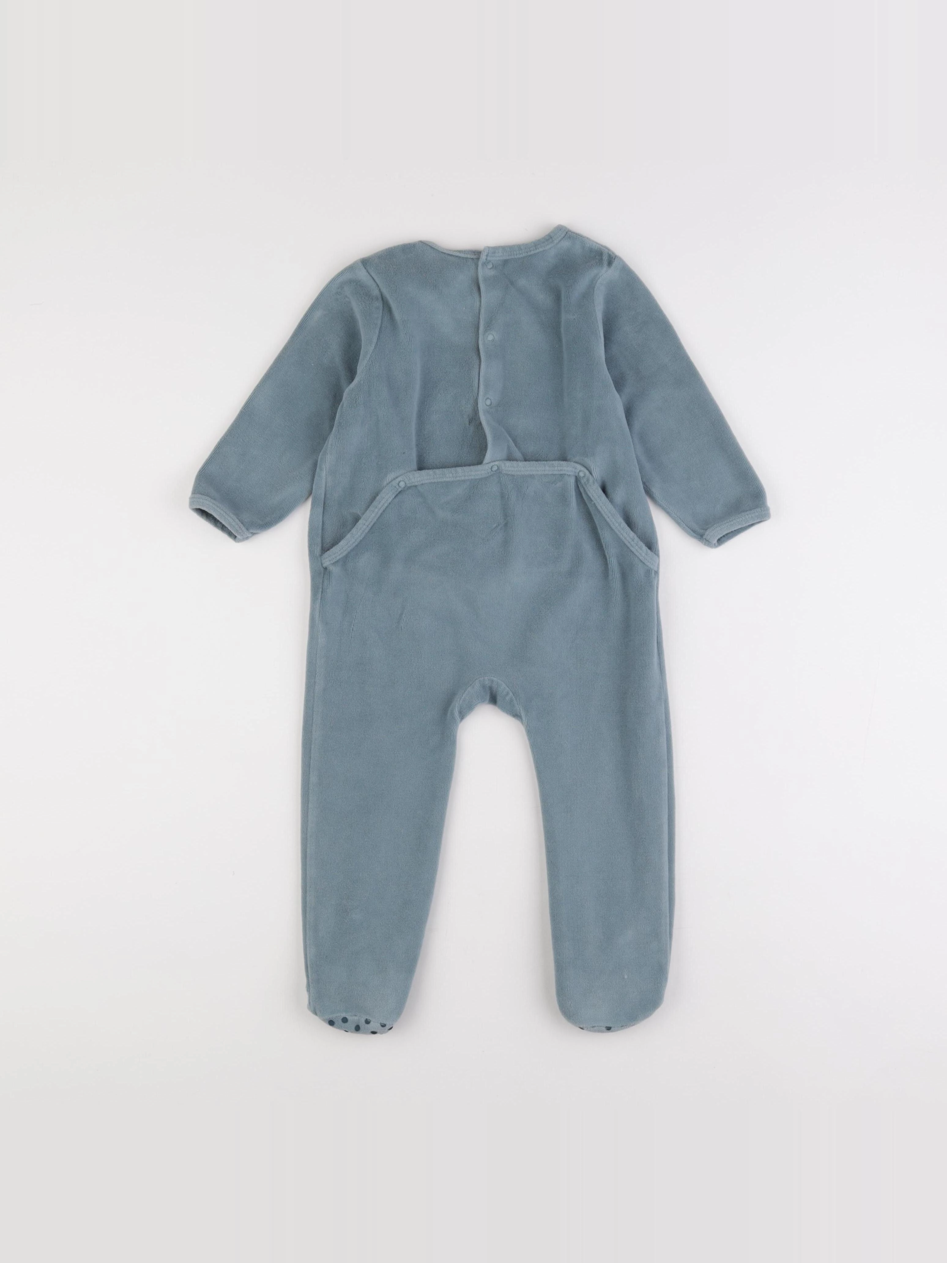 Vertbaudet - pyjama velours bleu - 2 ans