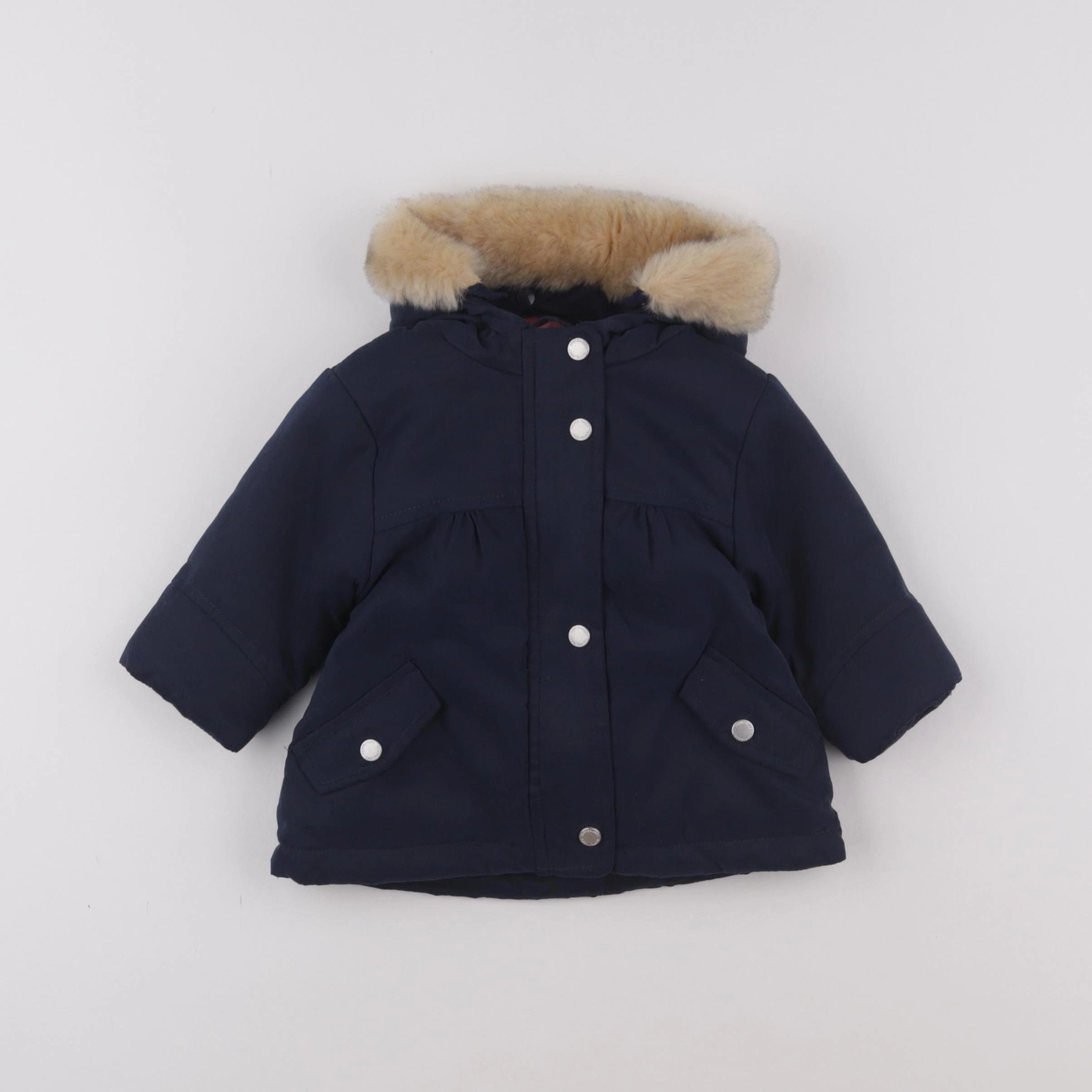Vertbaudet - manteau doublure amovible bleu - 6 mois