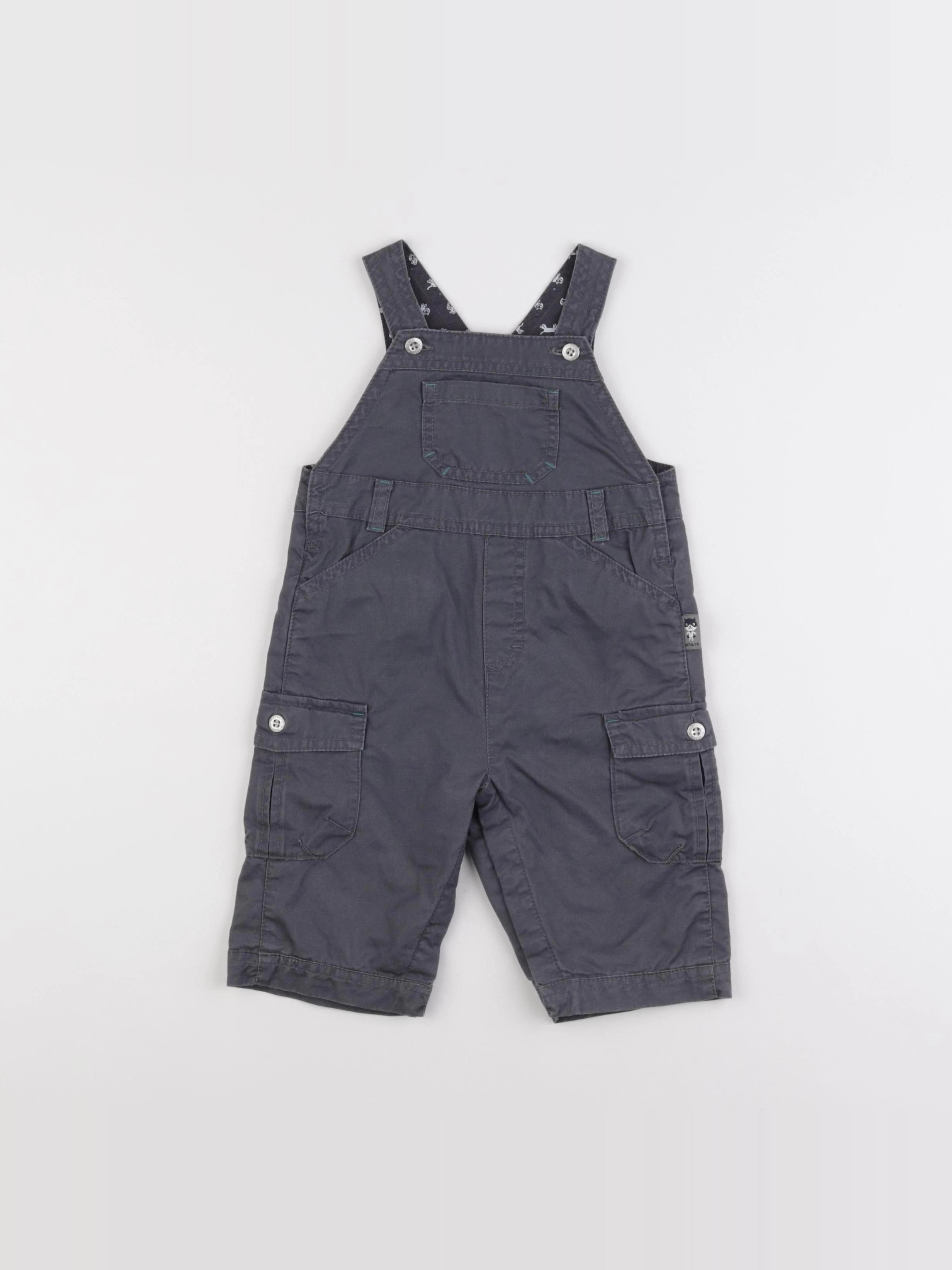 Natalys - salopette gris - 6 mois