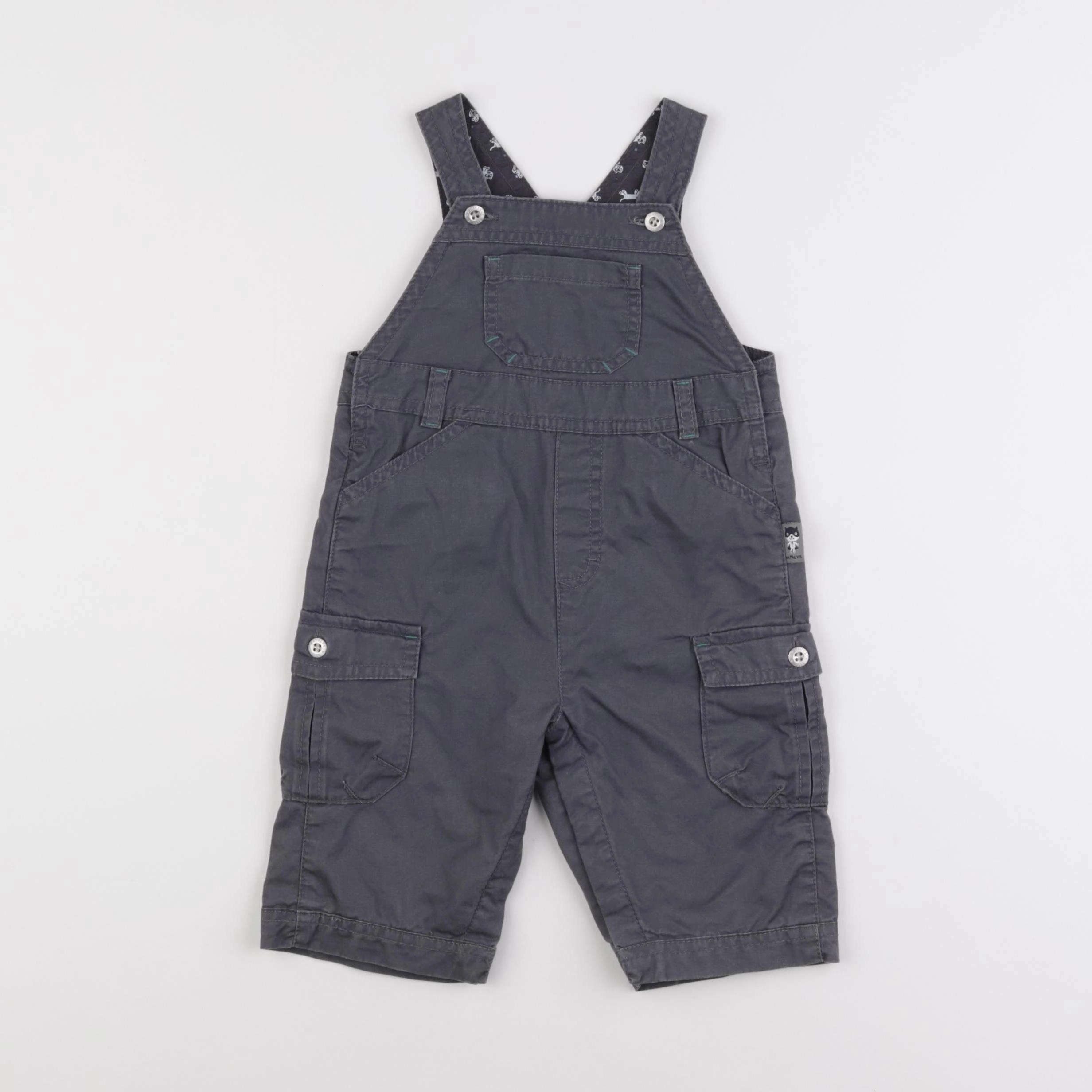 Natalys - salopette gris - 6 mois