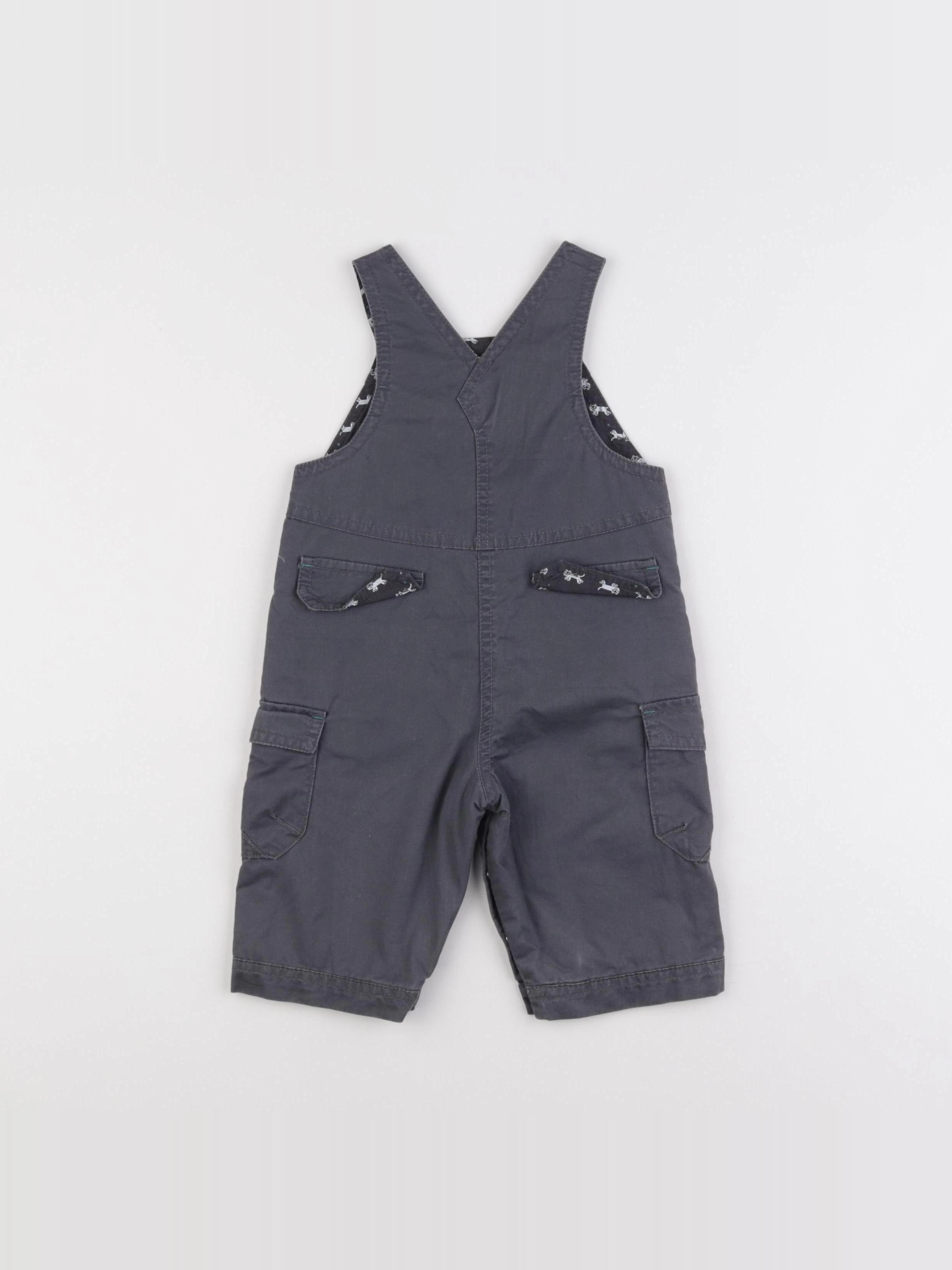 Natalys - salopette gris - 6 mois