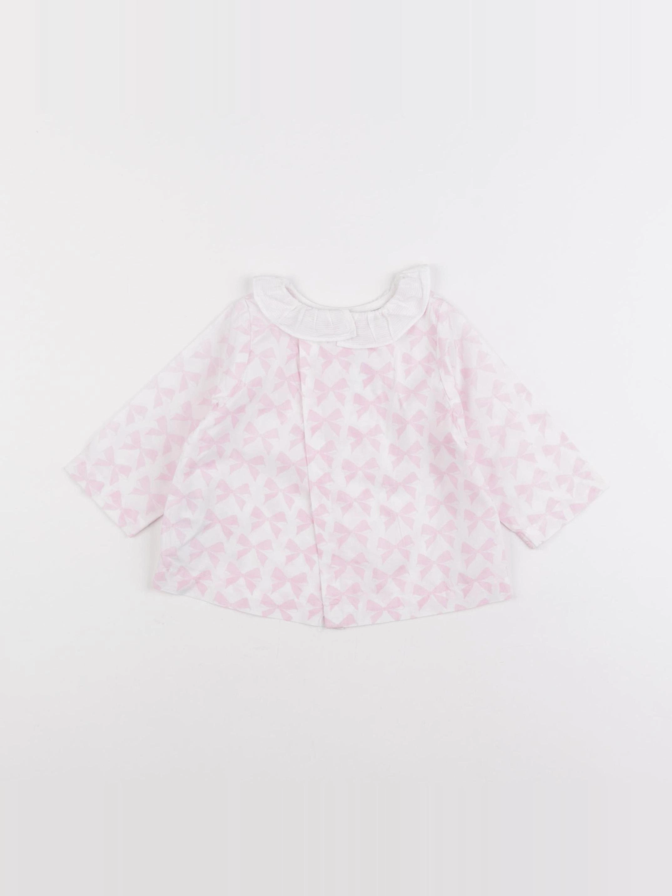 Jacadi - blouse blanc, rose - 6 mois