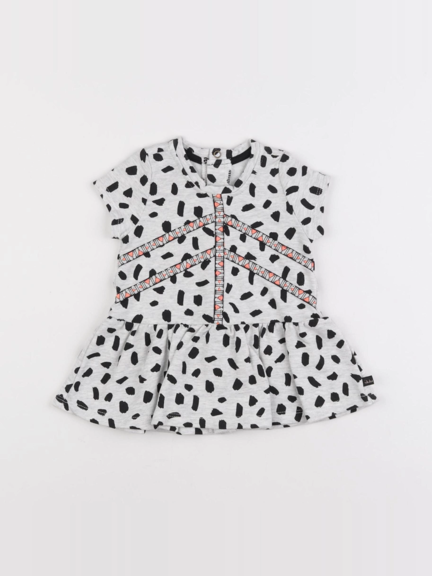 IKKS - robe gris, noir - 3 mois