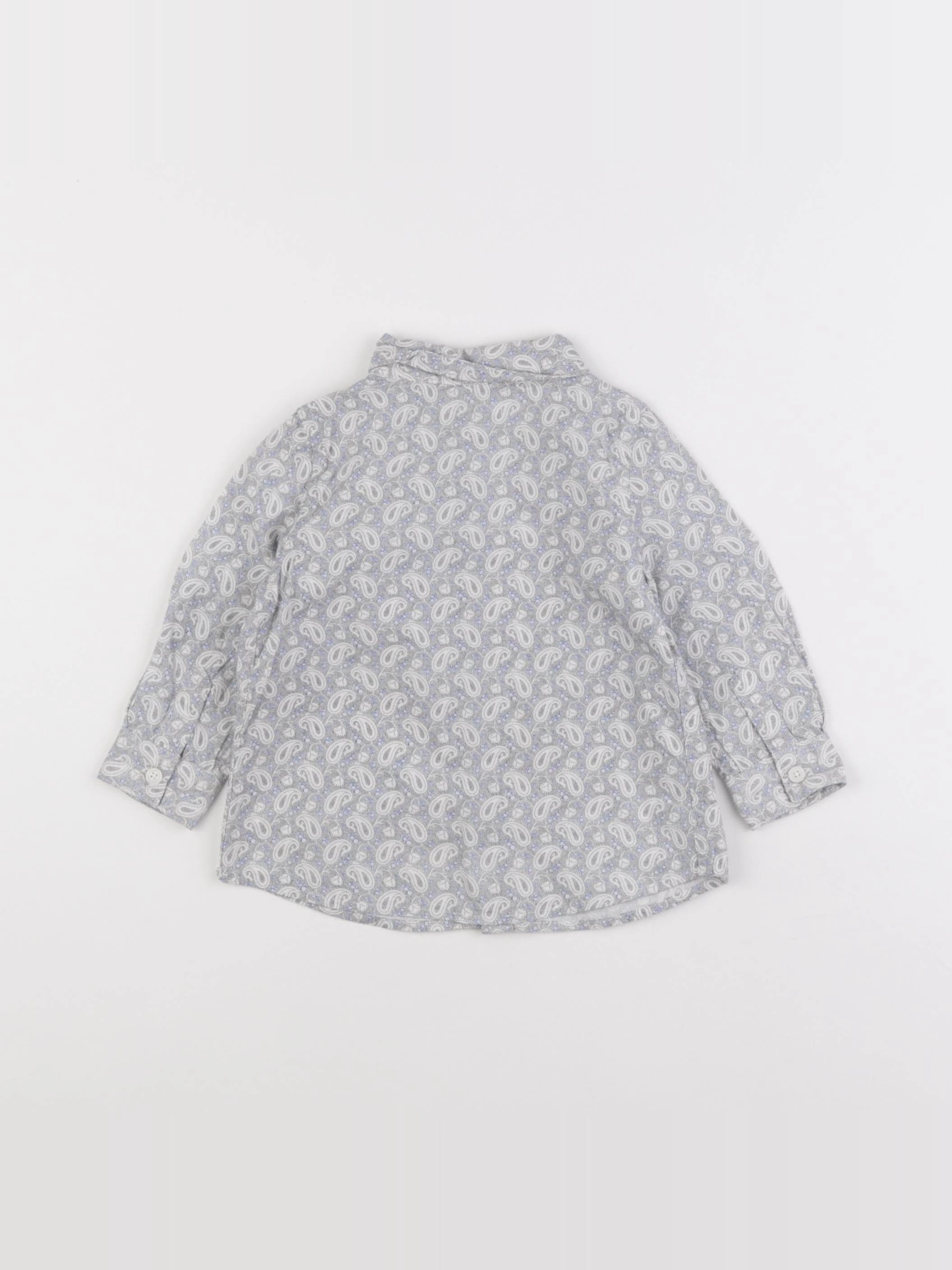 IKKS - chemise gris, bleu - 12 mois