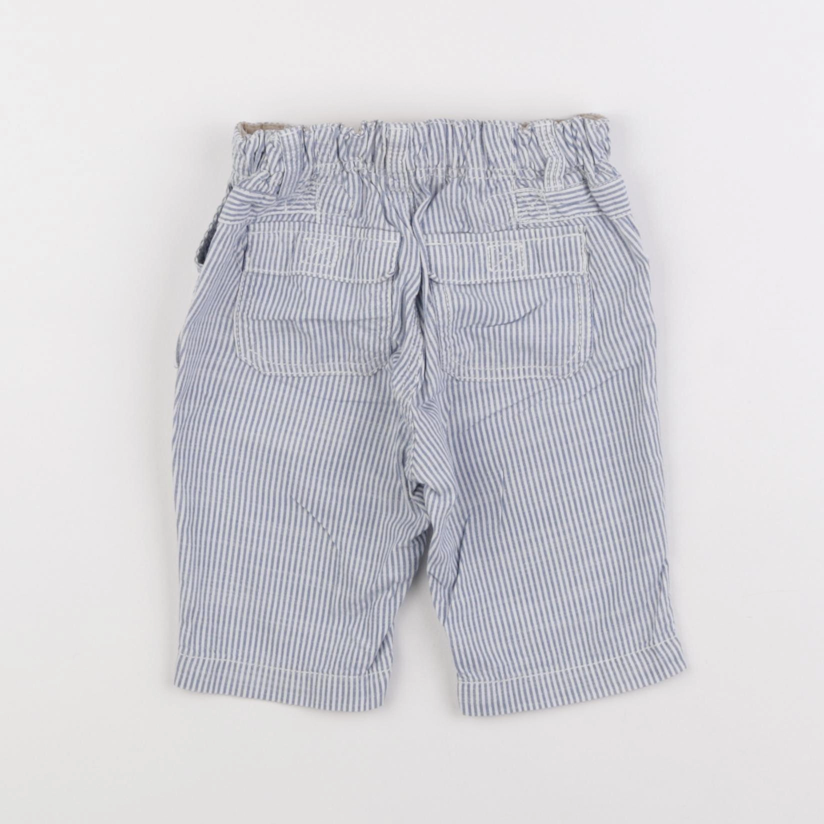 H&M - pantalon bleu, blanc - 9/12 mois