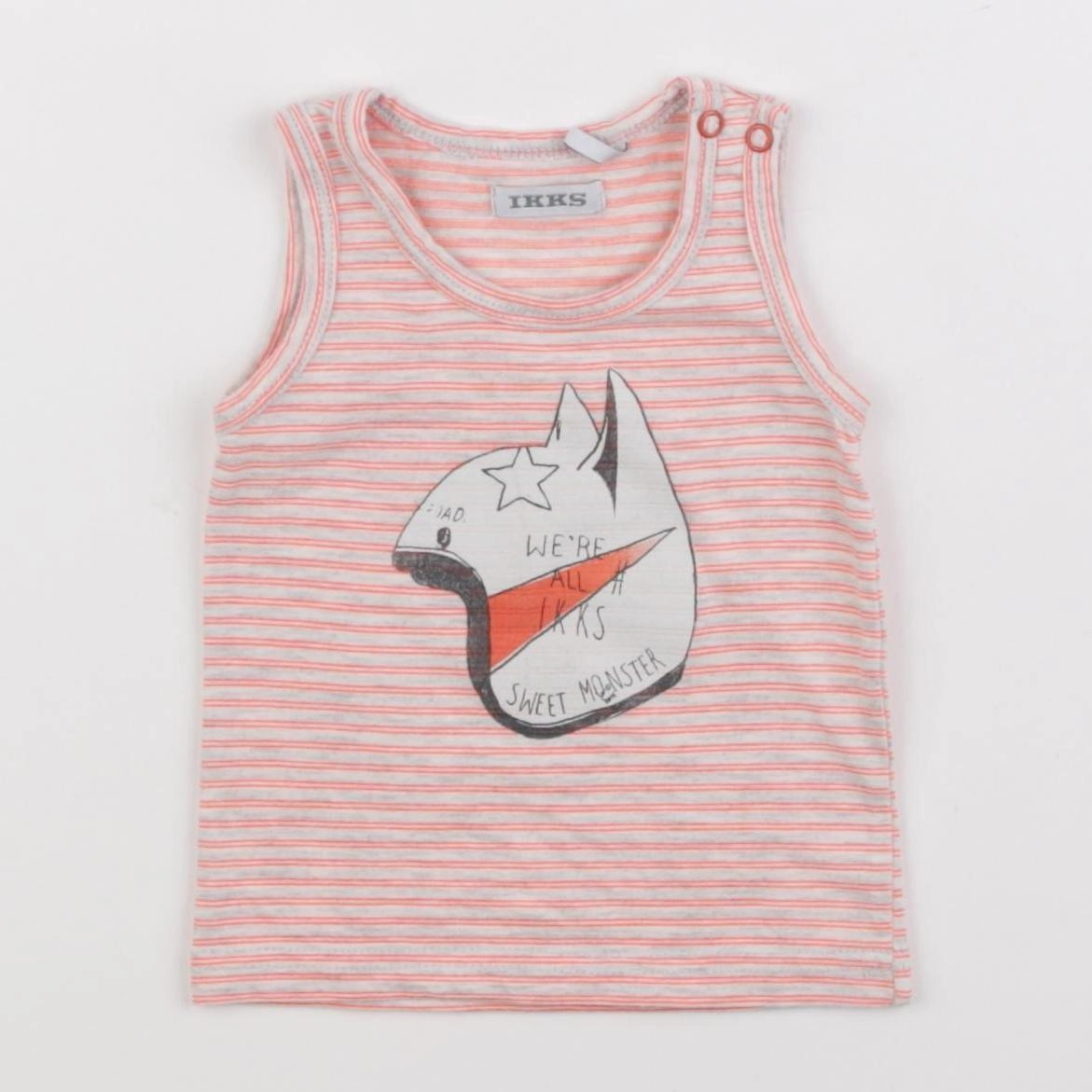IKKS - débardeur gris, orange - 3 mois