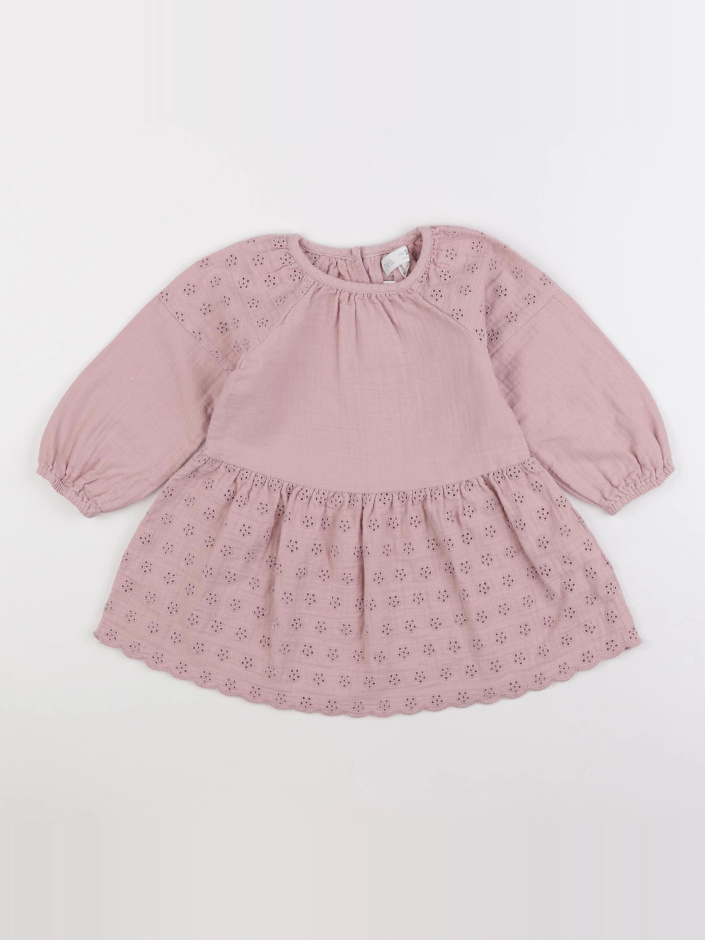 Zara - robe rose - 12/18 mois