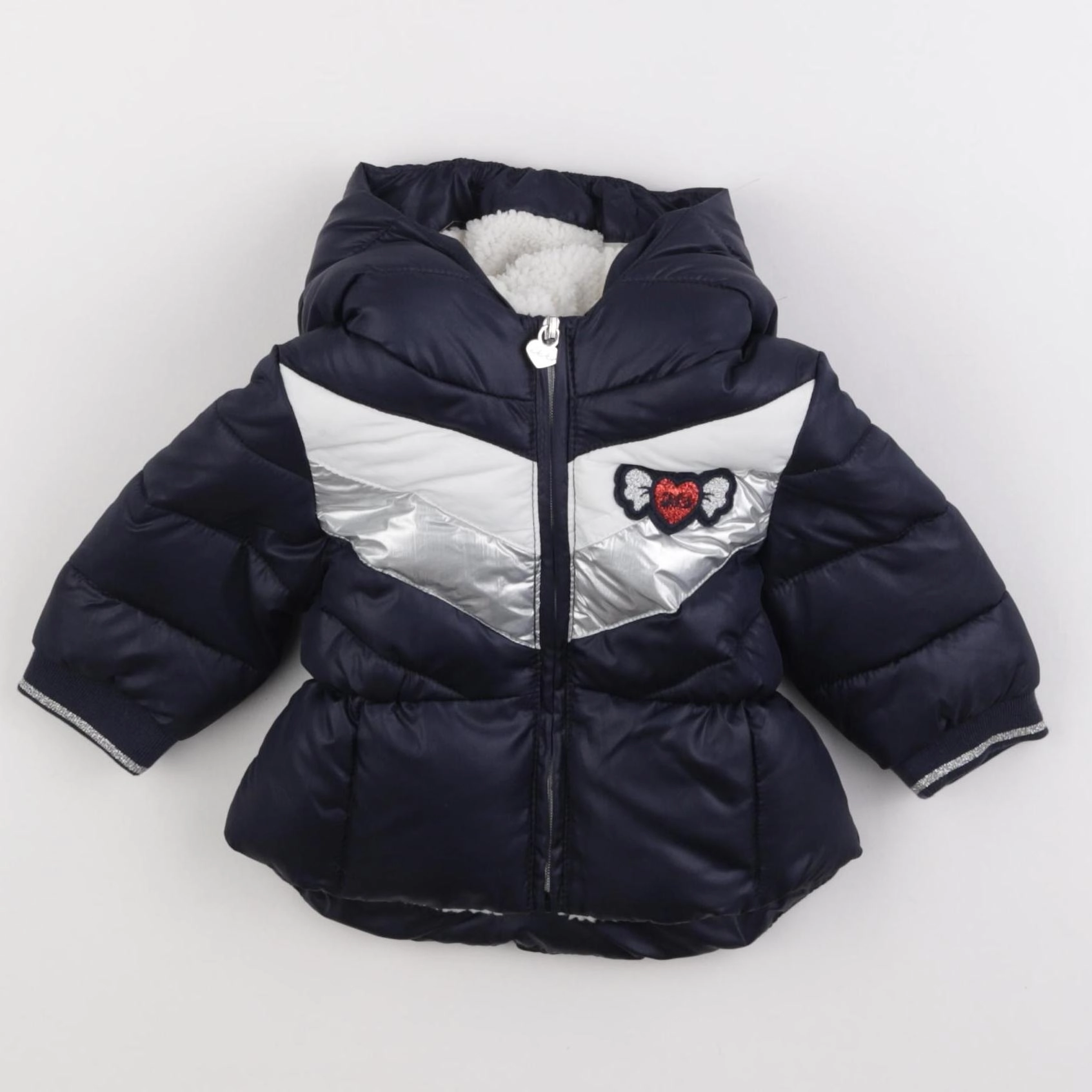 IKKS - doudoune bleu, argent - 3 mois