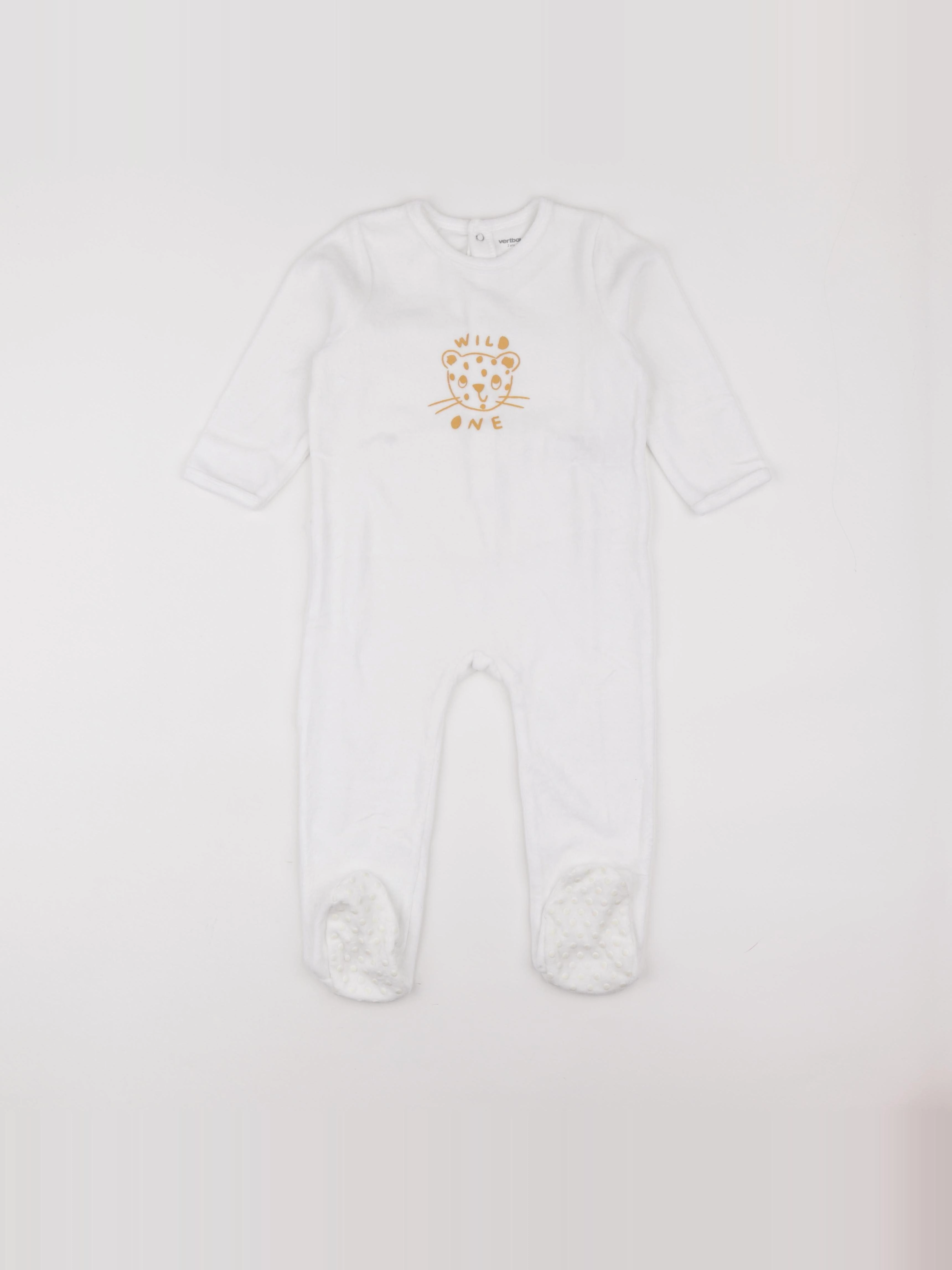 Vertbaudet - pyjama velours blanc - 2 ans