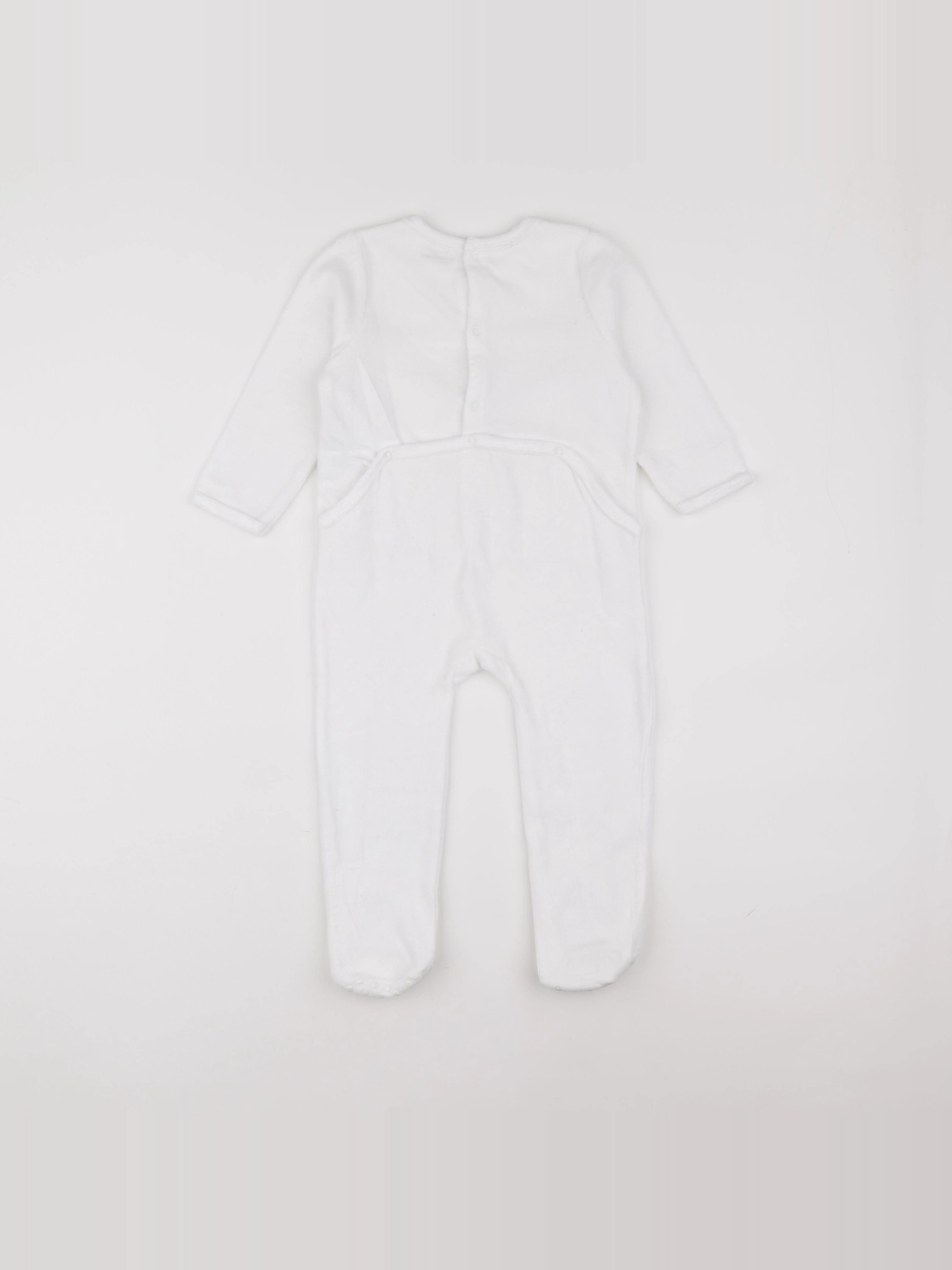 Vertbaudet - pyjama velours blanc - 2 ans