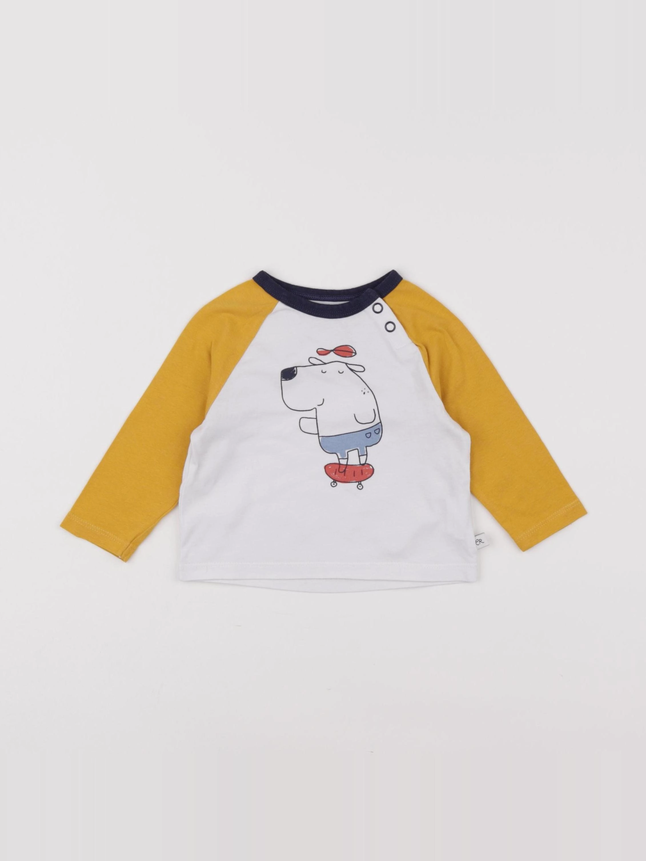 Cadet Rousselle - tee-shirt blanc, jaune - 6 mois