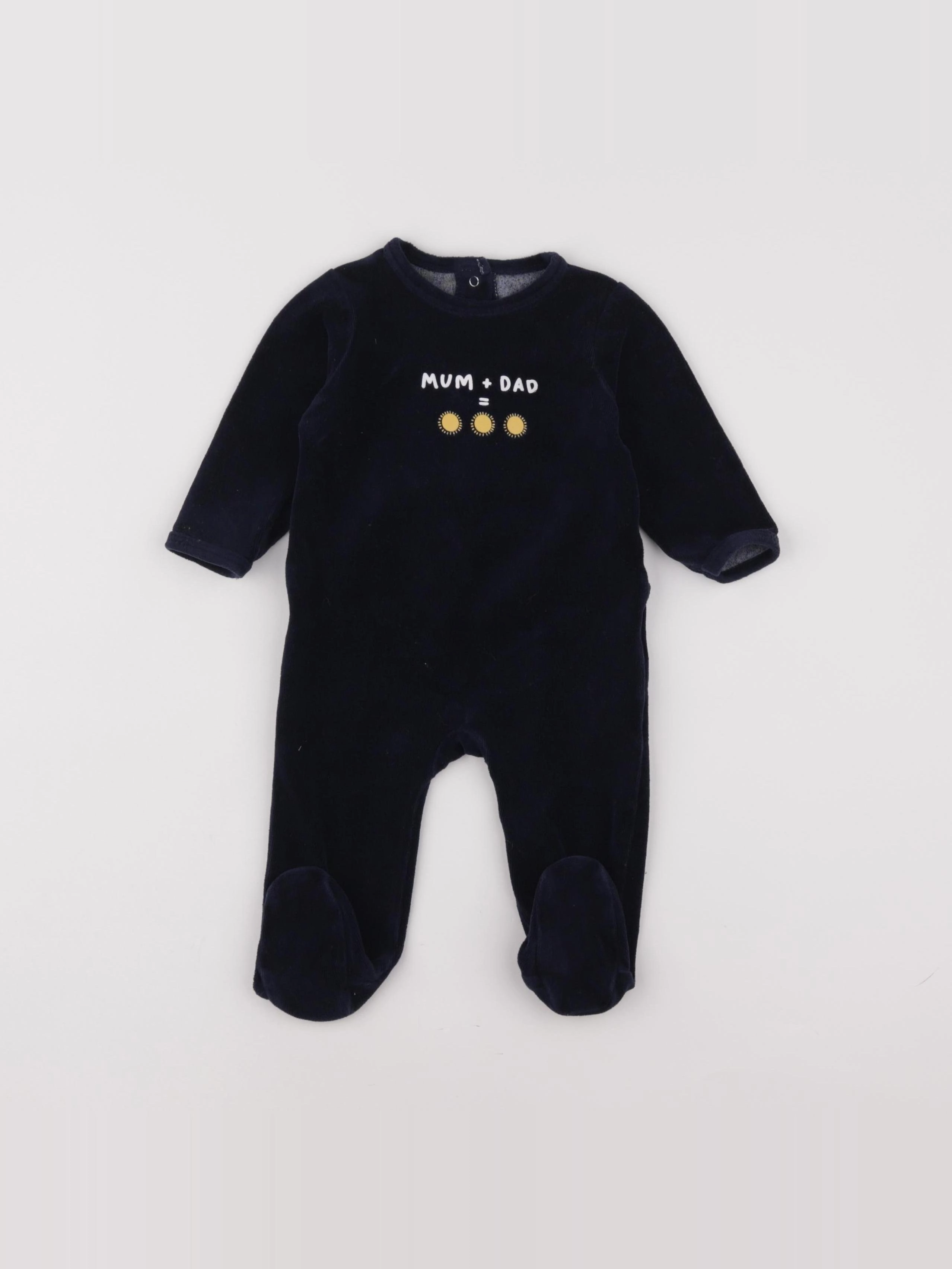 Vertbaudet - pyjama velours bleu - 9 mois