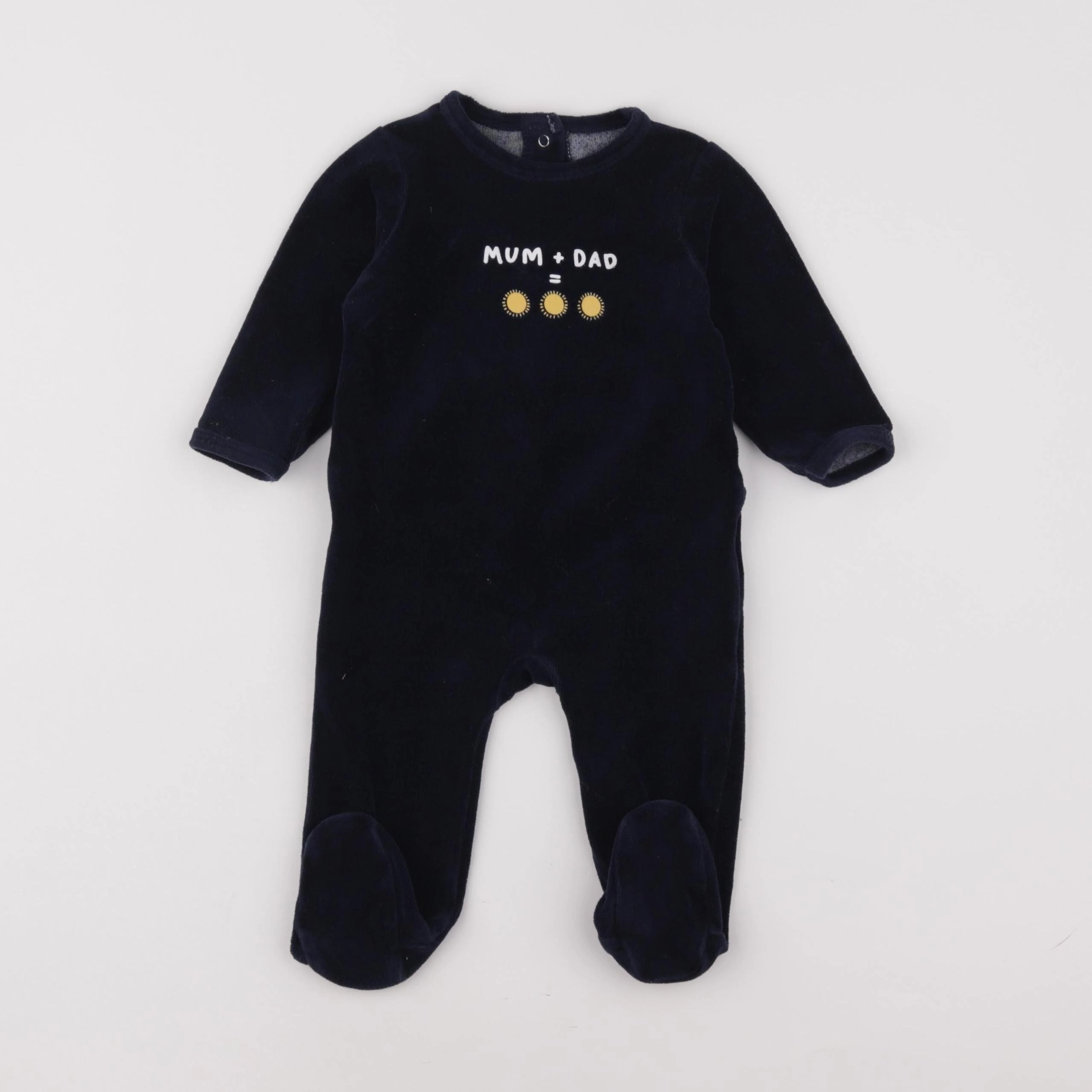 Vertbaudet - pyjama velours bleu - 9 mois