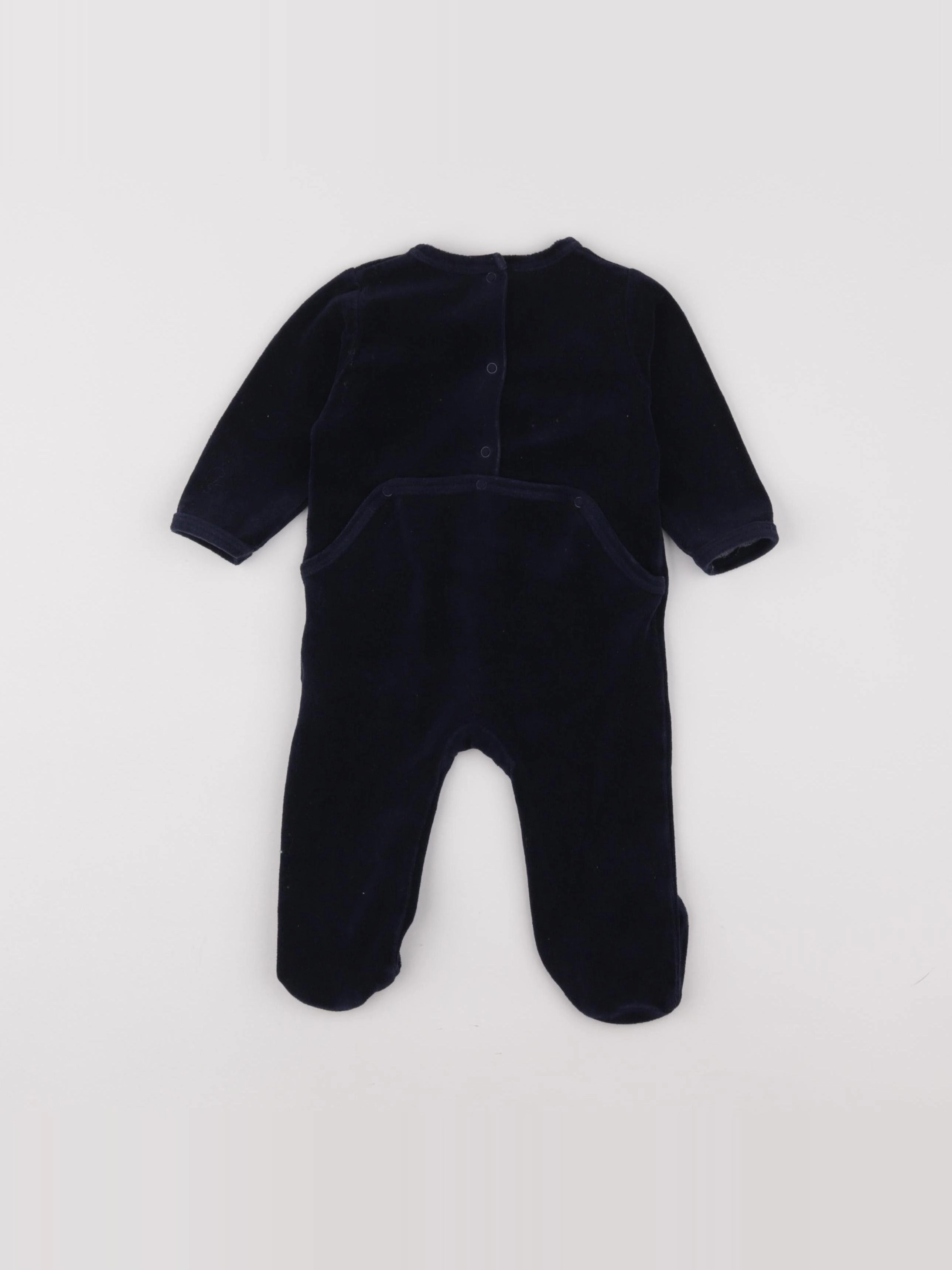 Vertbaudet - pyjama velours bleu - 9 mois