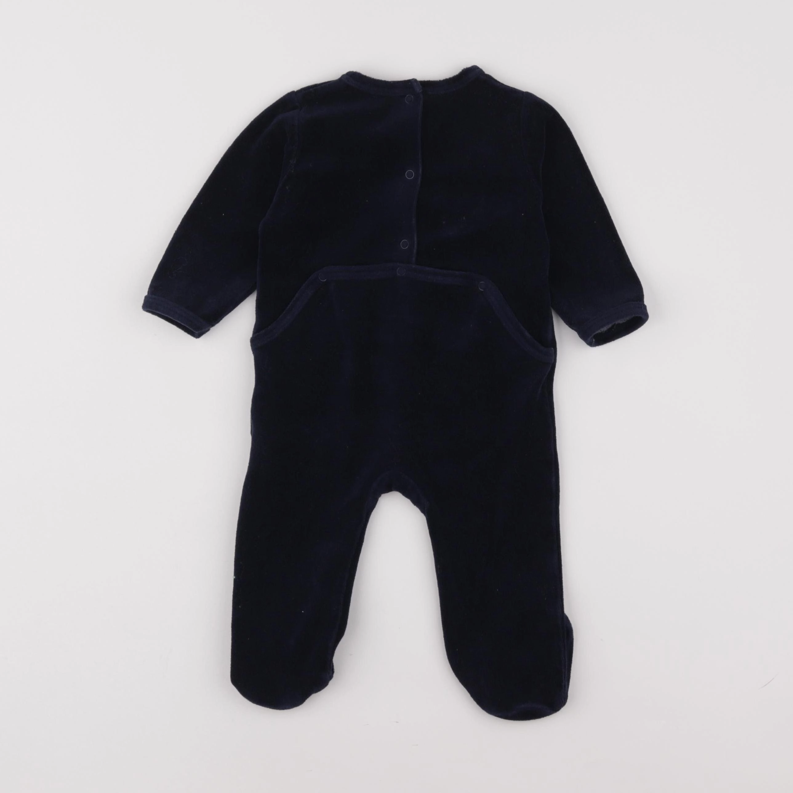 Vertbaudet - pyjama velours bleu - 9 mois