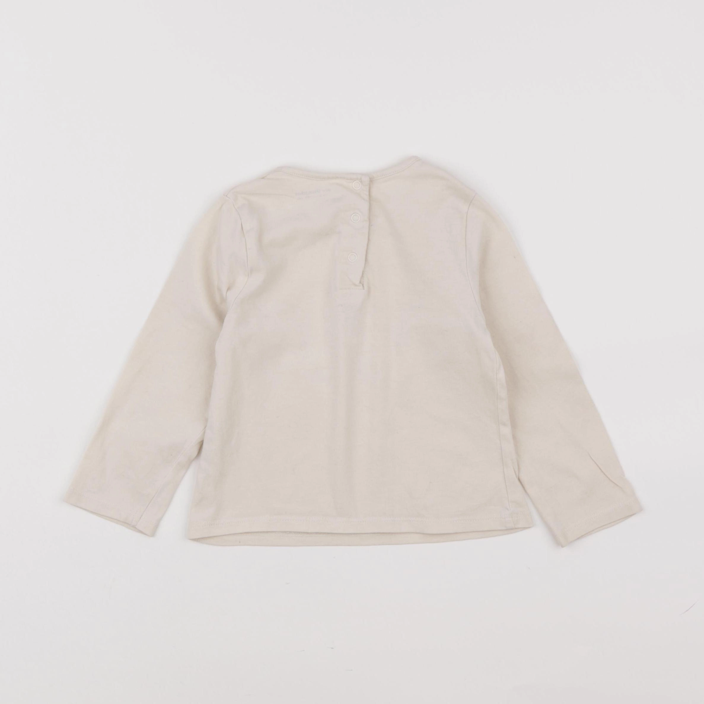 Vertbaudet - tee-shirt beige - 18 mois