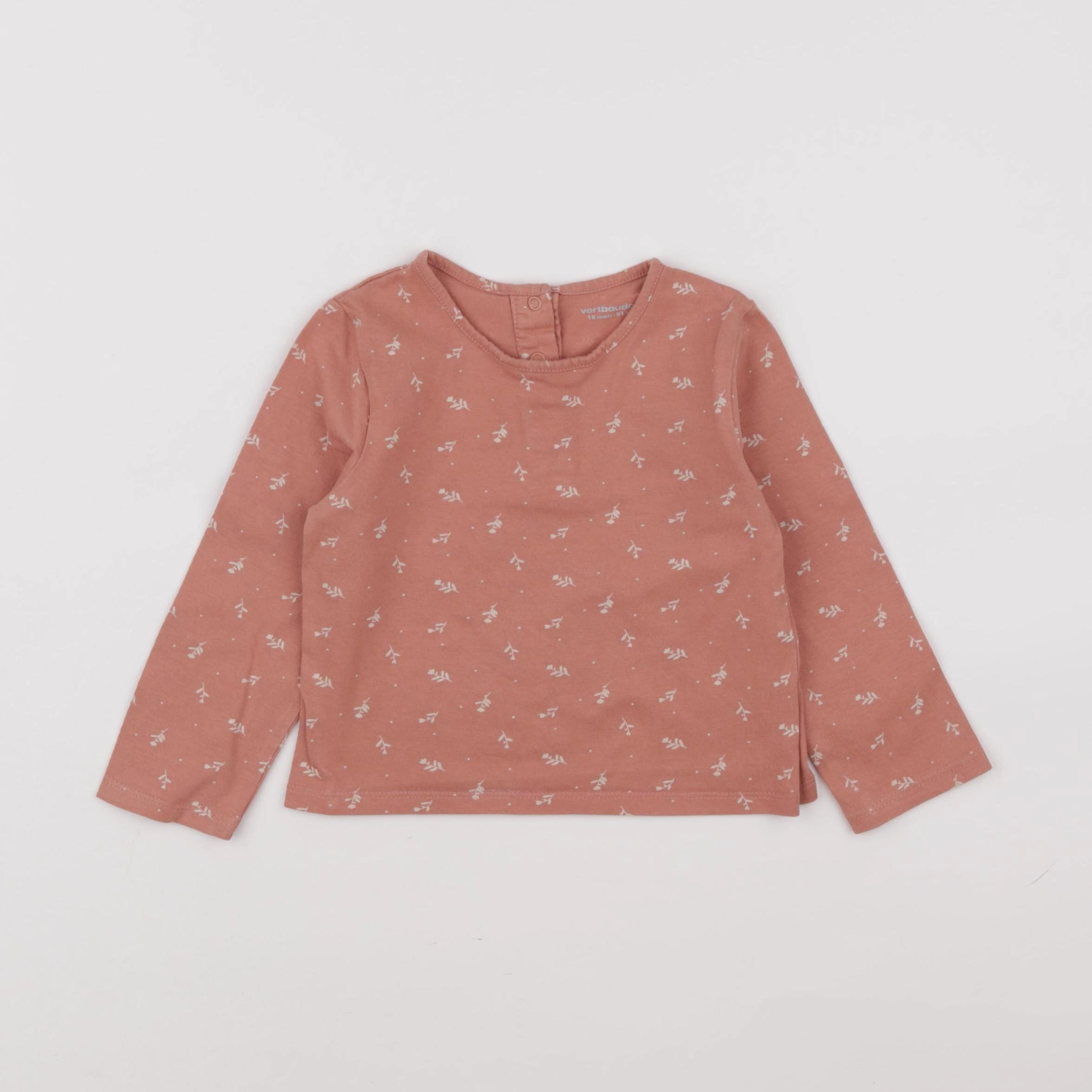 Vertbaudet - tee-shirt rose - 18 mois