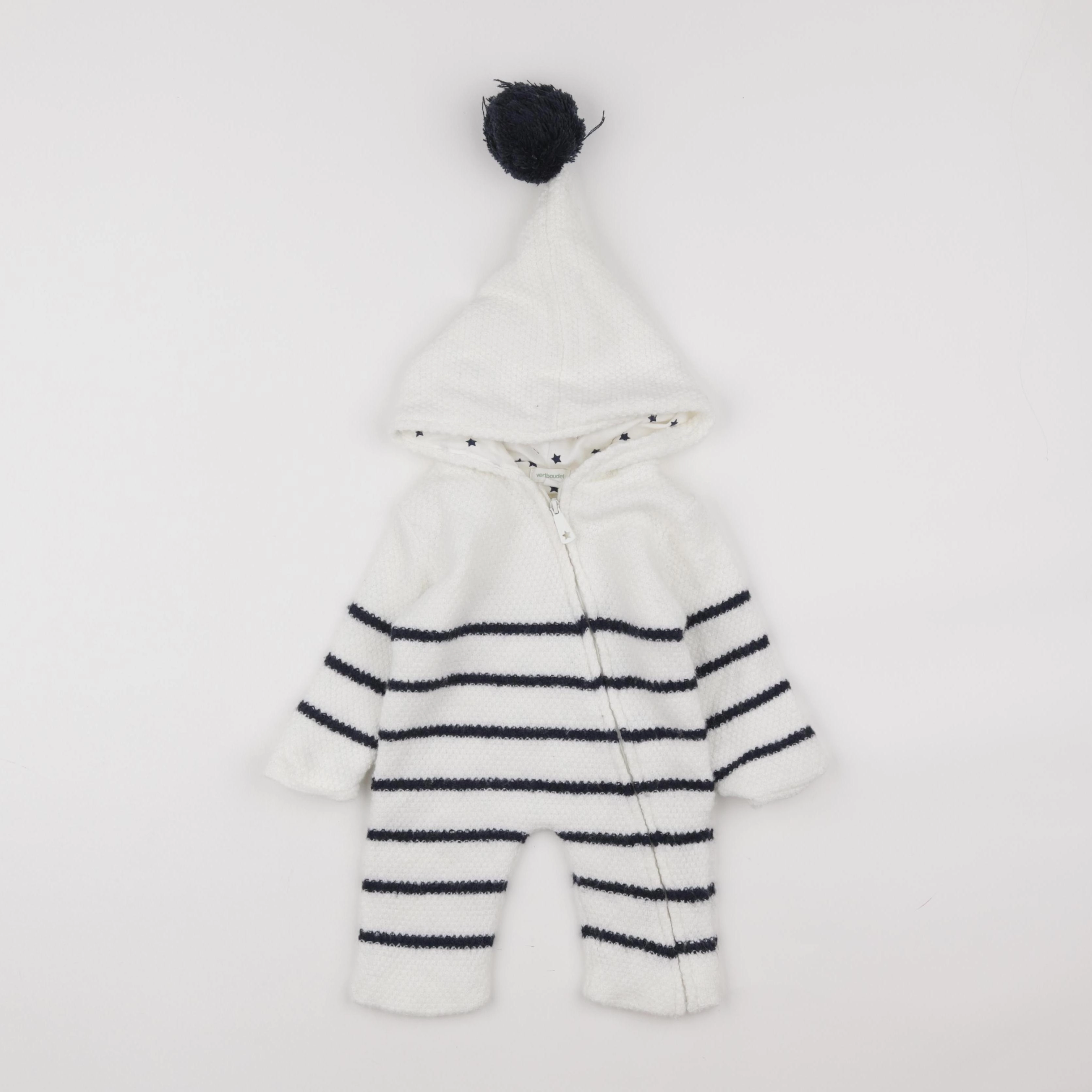 Vertbaudet - combinaison blanc, bleu - 3 mois
