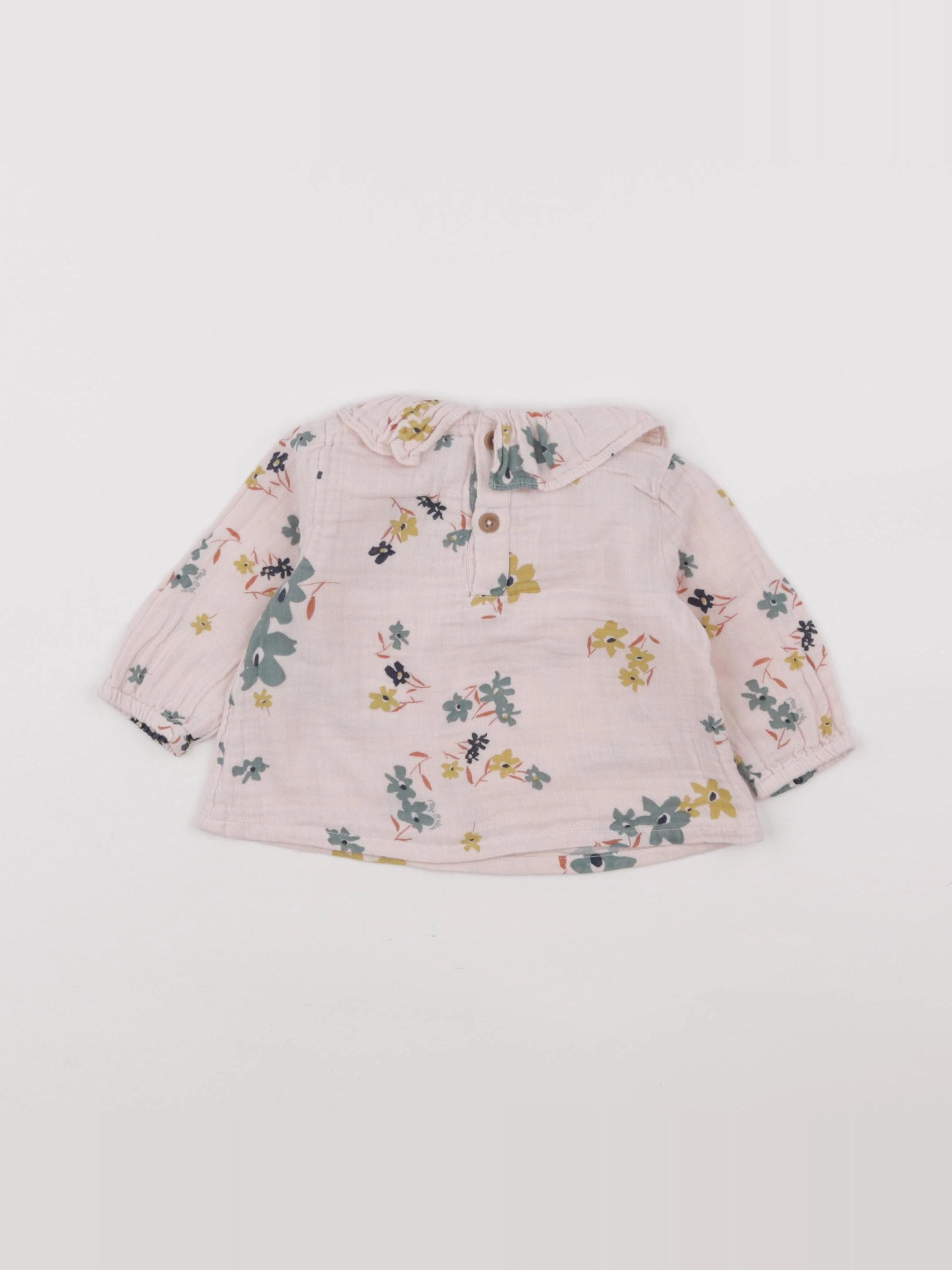 Petit Bateau - blouse rose - 6 mois