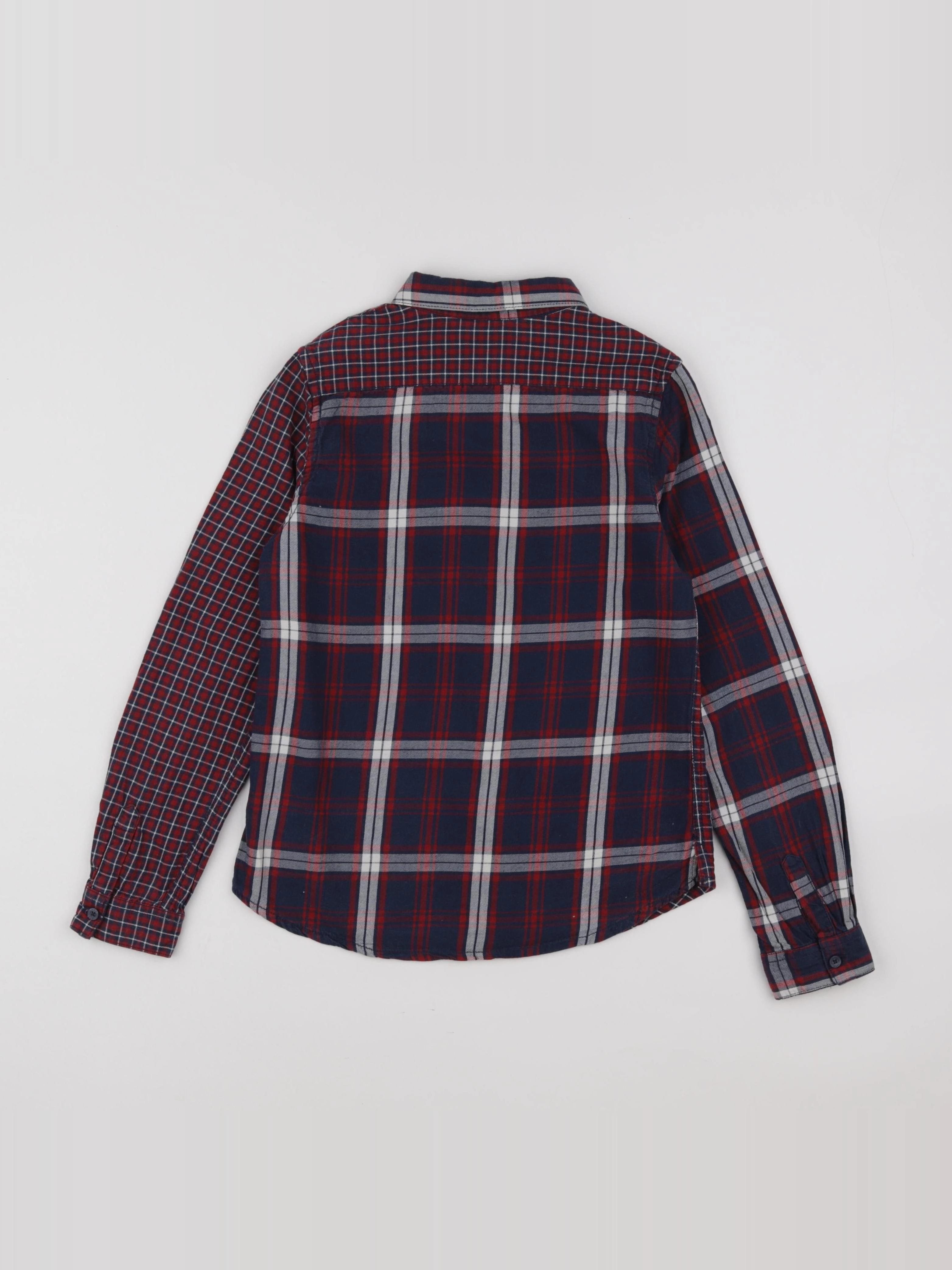 IKKS - chemise bleu, rouge - 10 ans
