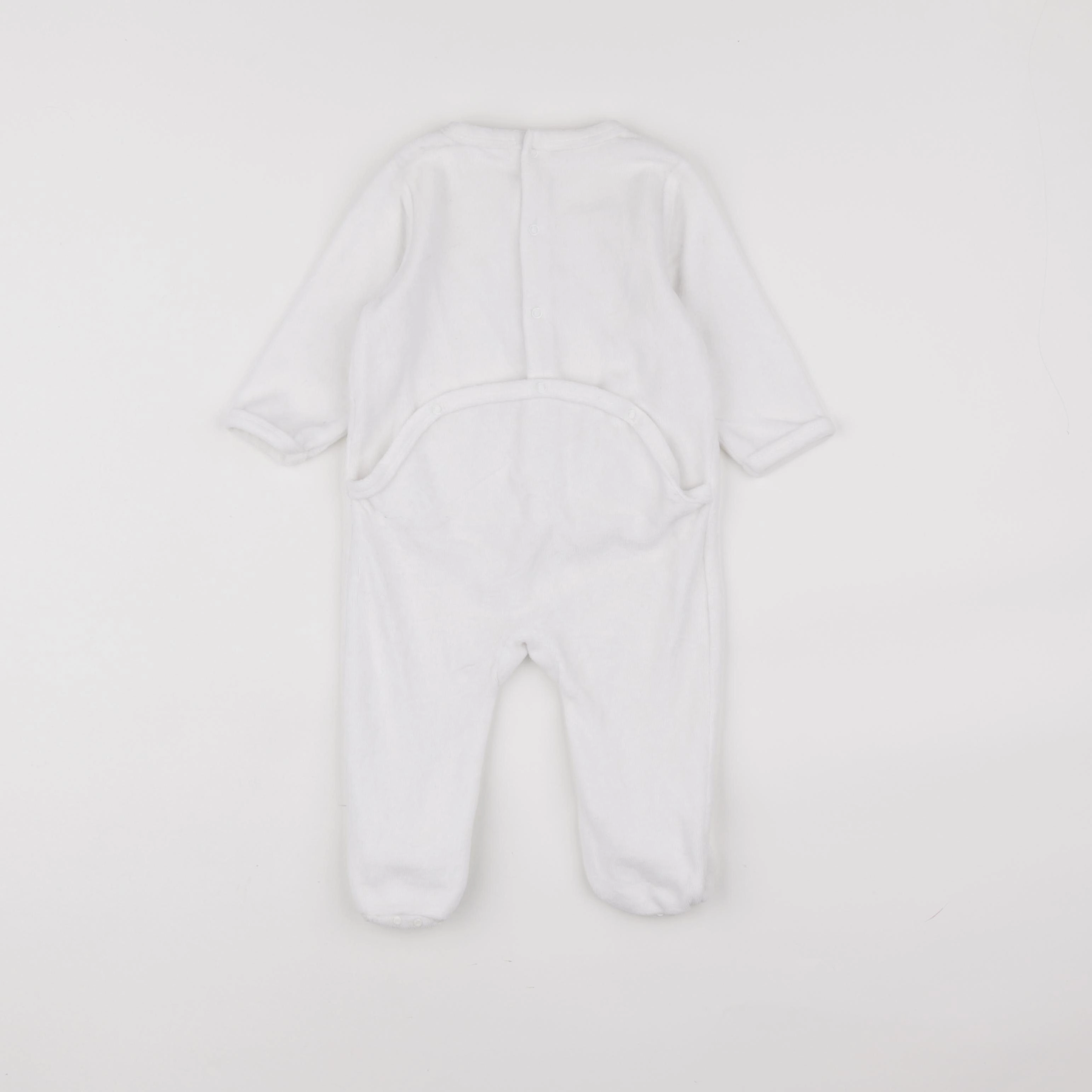 Vertbaudet - pyjama velours blanc, bleu - 9 mois