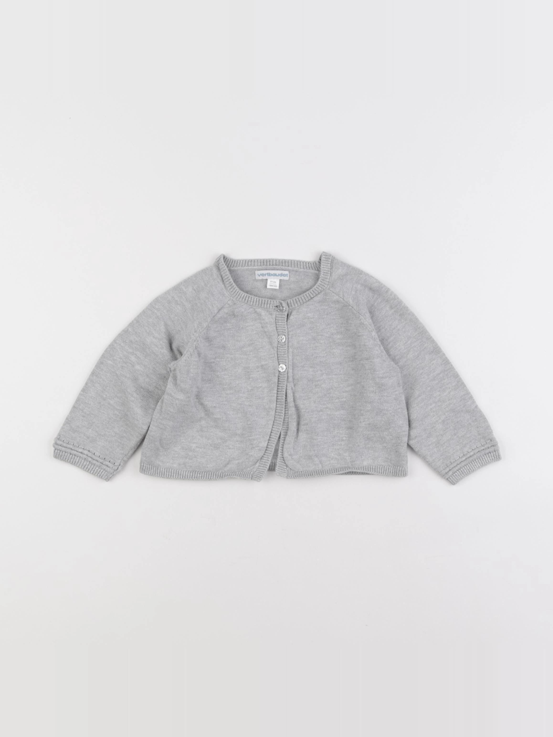 Vertbaudet - gilet gris - 18 mois