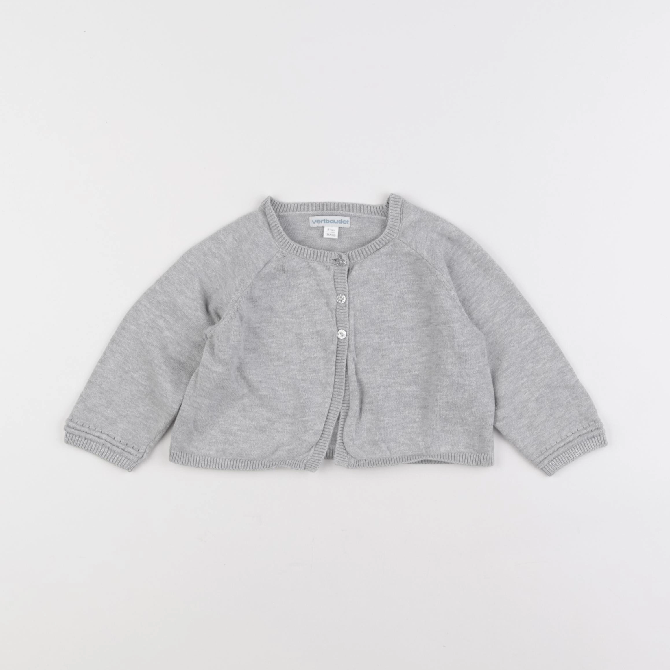 Vertbaudet - gilet gris - 18 mois