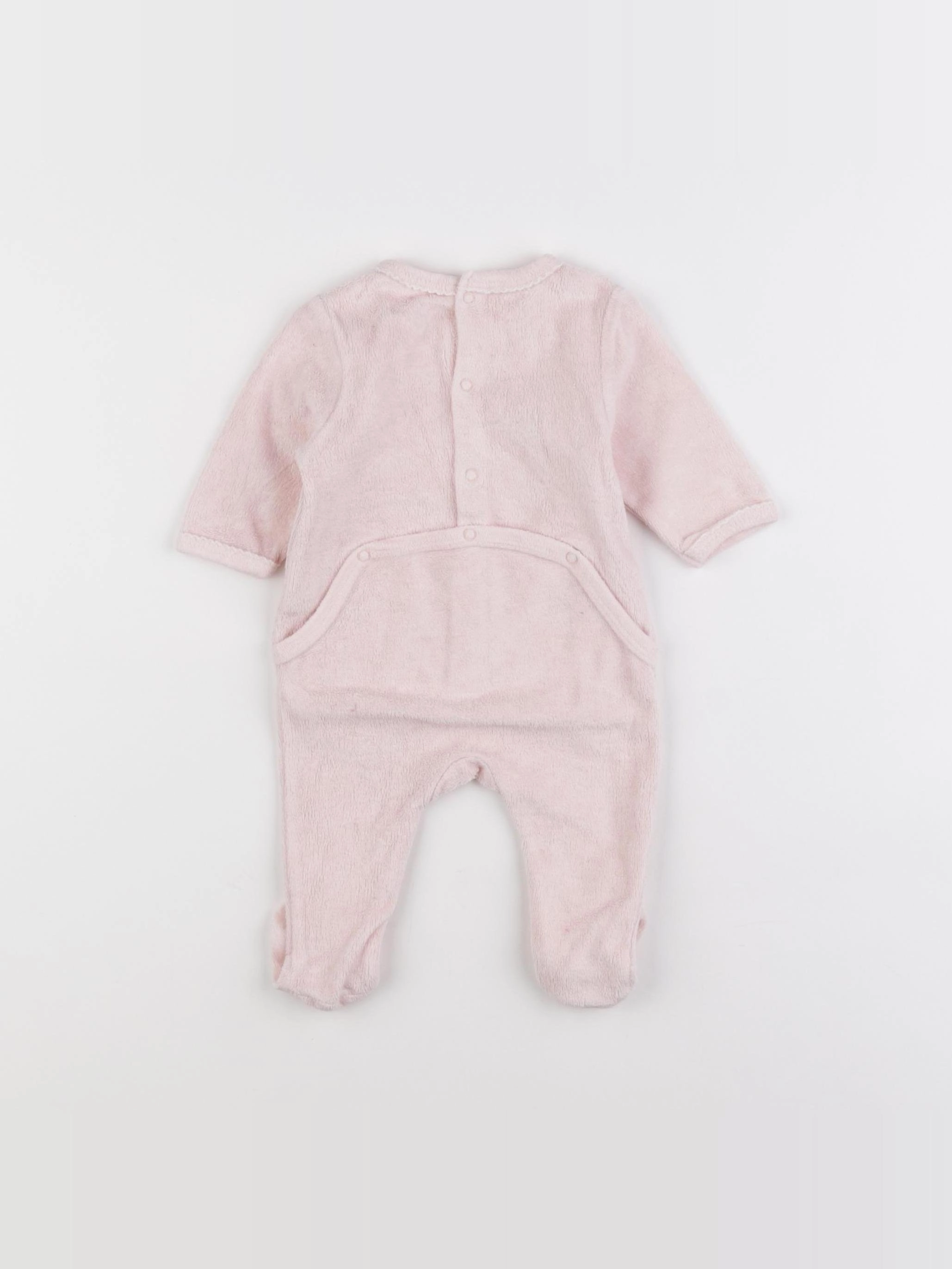 Vertbaudet - pyjama velours rose - 1 mois