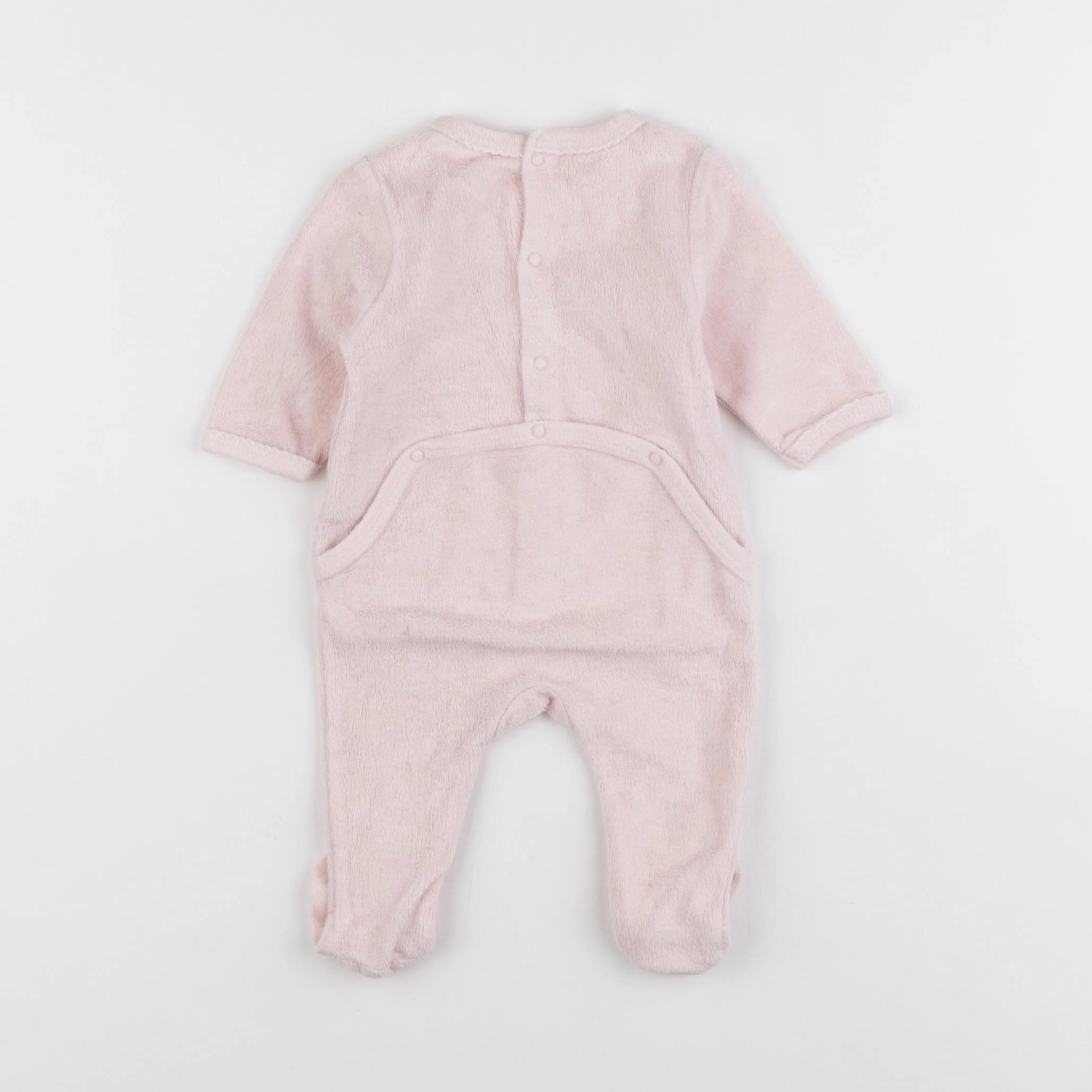 Vertbaudet - pyjama velours rose - 1 mois