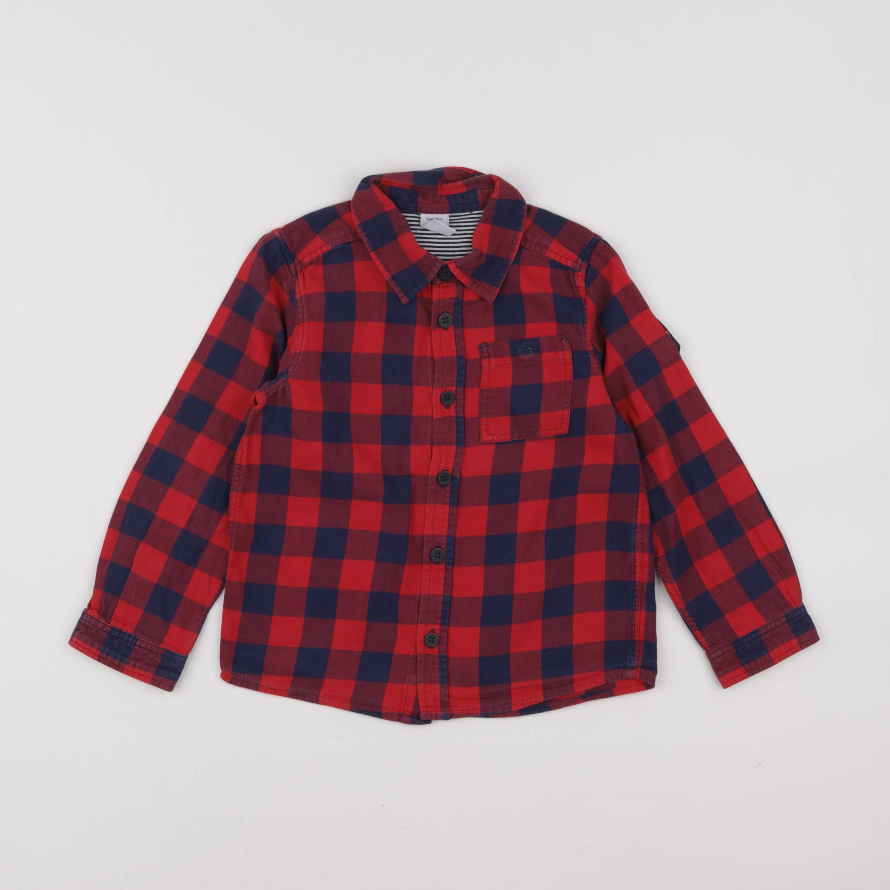 Petit Bateau - chemise rouge - 5 ans