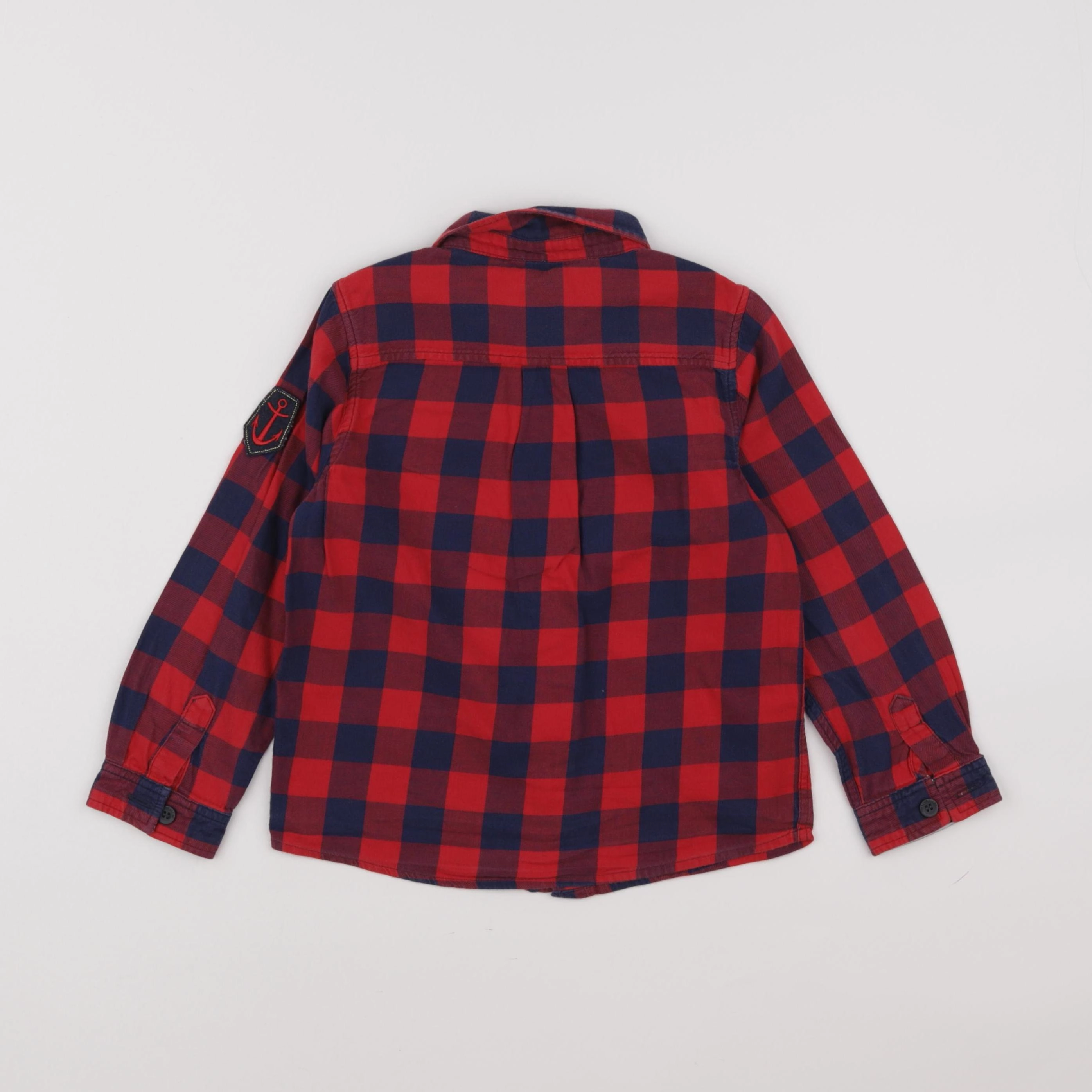 Petit Bateau - chemise rouge - 5 ans