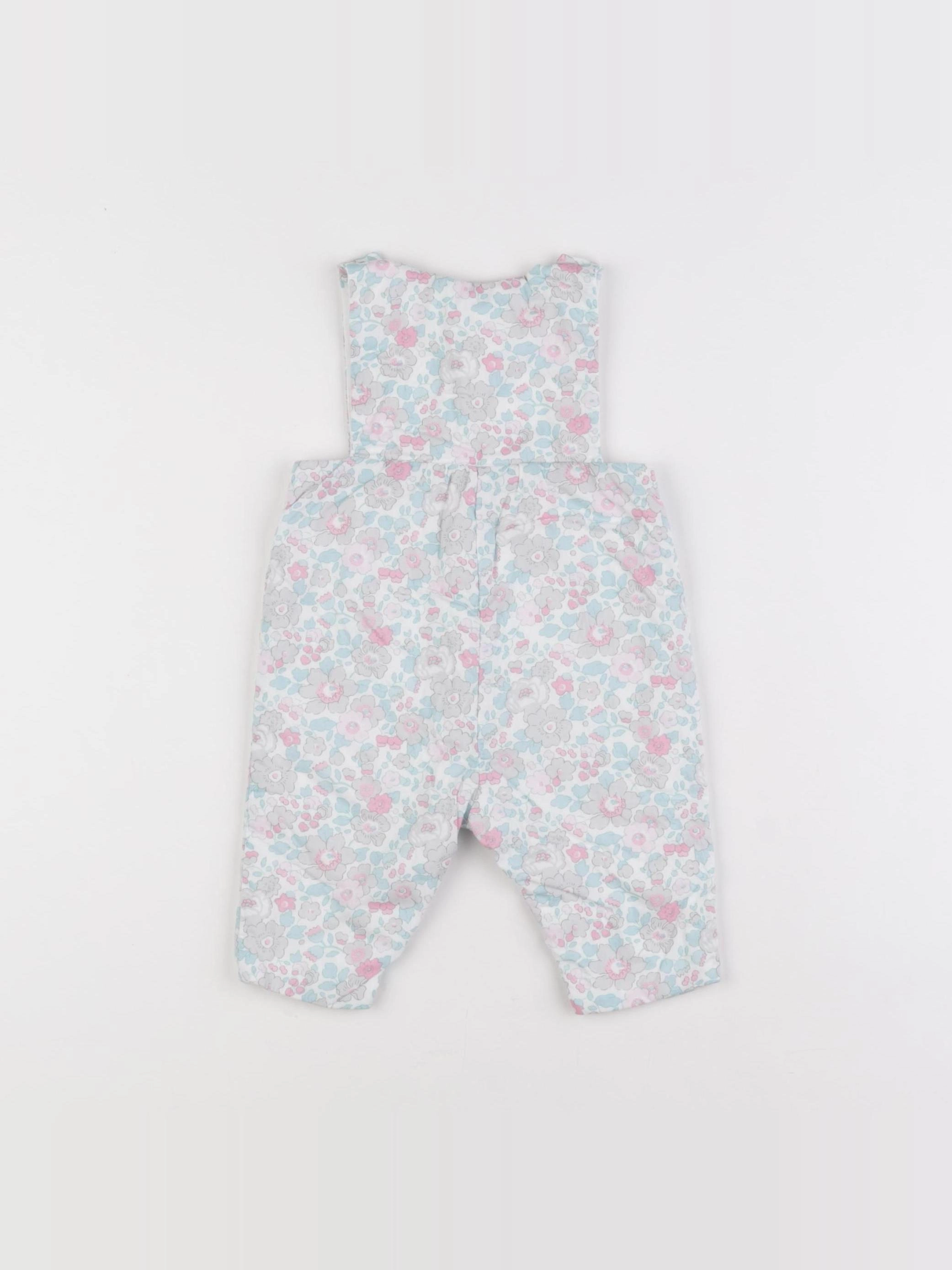 Jacadi - combinaison liberty bleu, rose - 3 mois