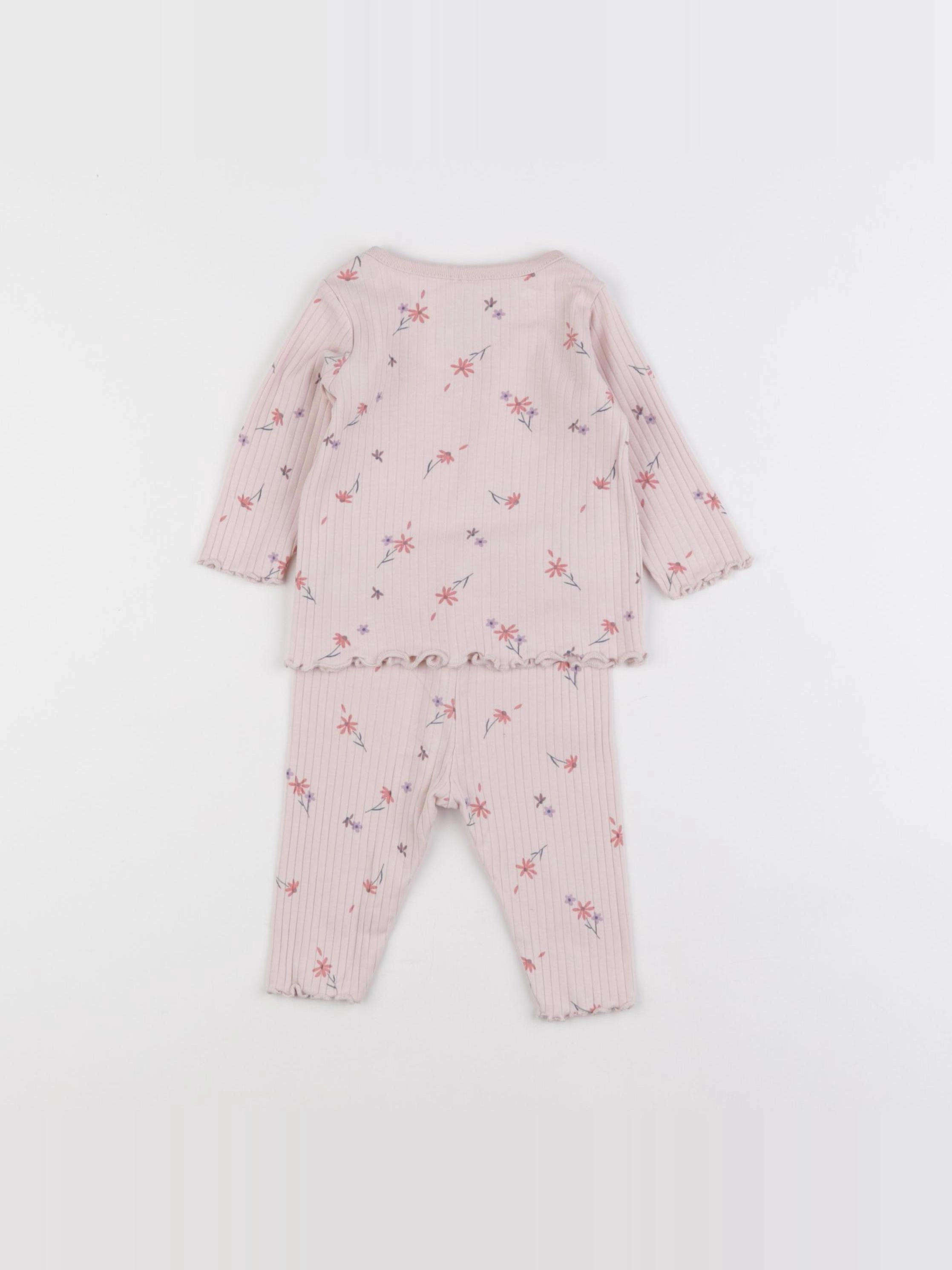 H&M - pyjama coton rose - 1 mois