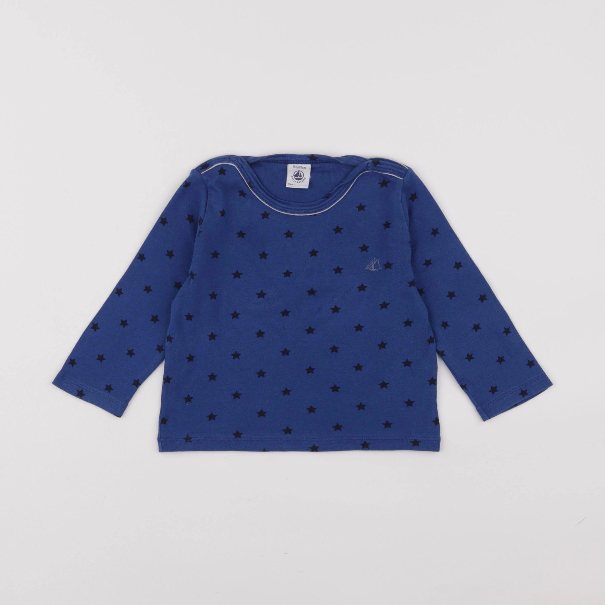 Petit Bateau - maillot de corps bleu - 18 mois